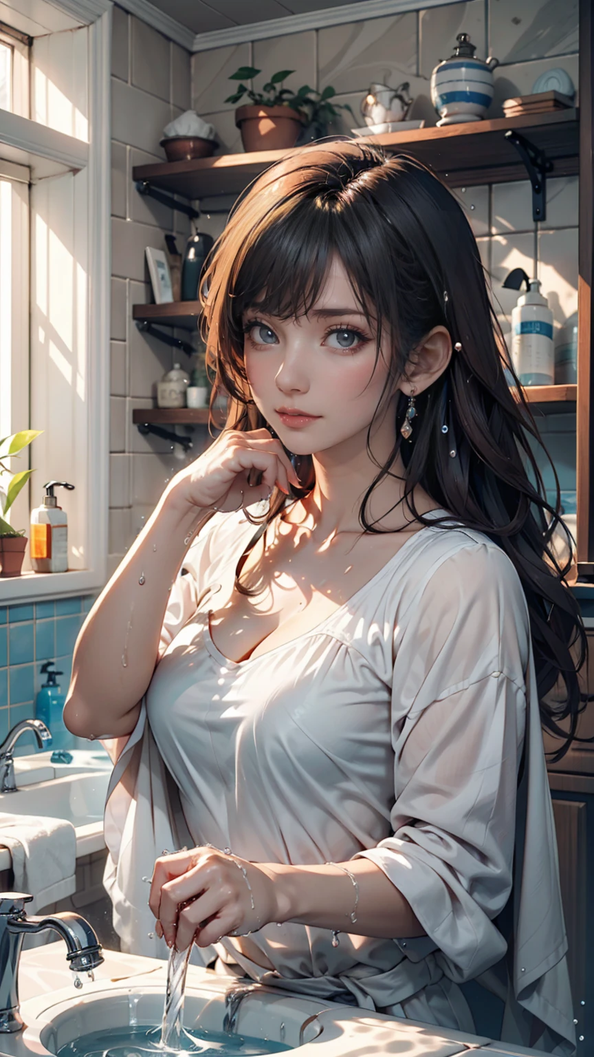 Raised sexy，Get wet，White shirt，Need