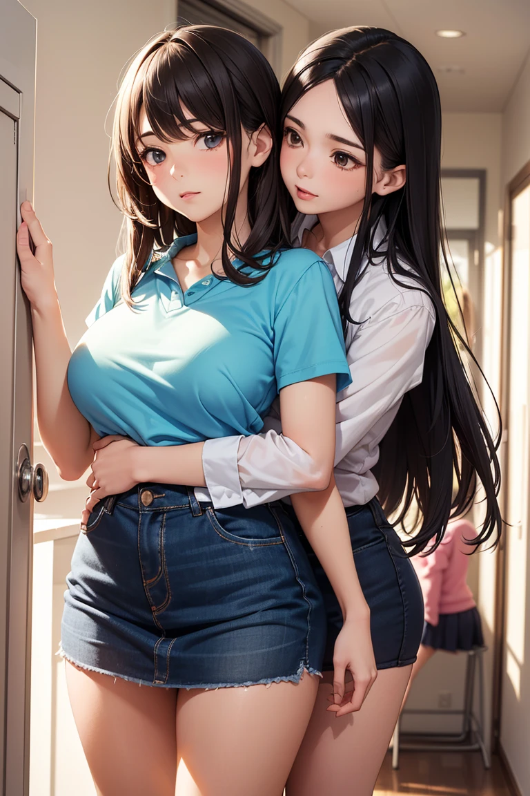 Anime lesbian kissing in tight jeans sex