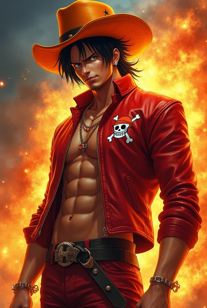 Luffy have  big boobs,one piece cinematic , Aura red and Aura blu ,dark energy 