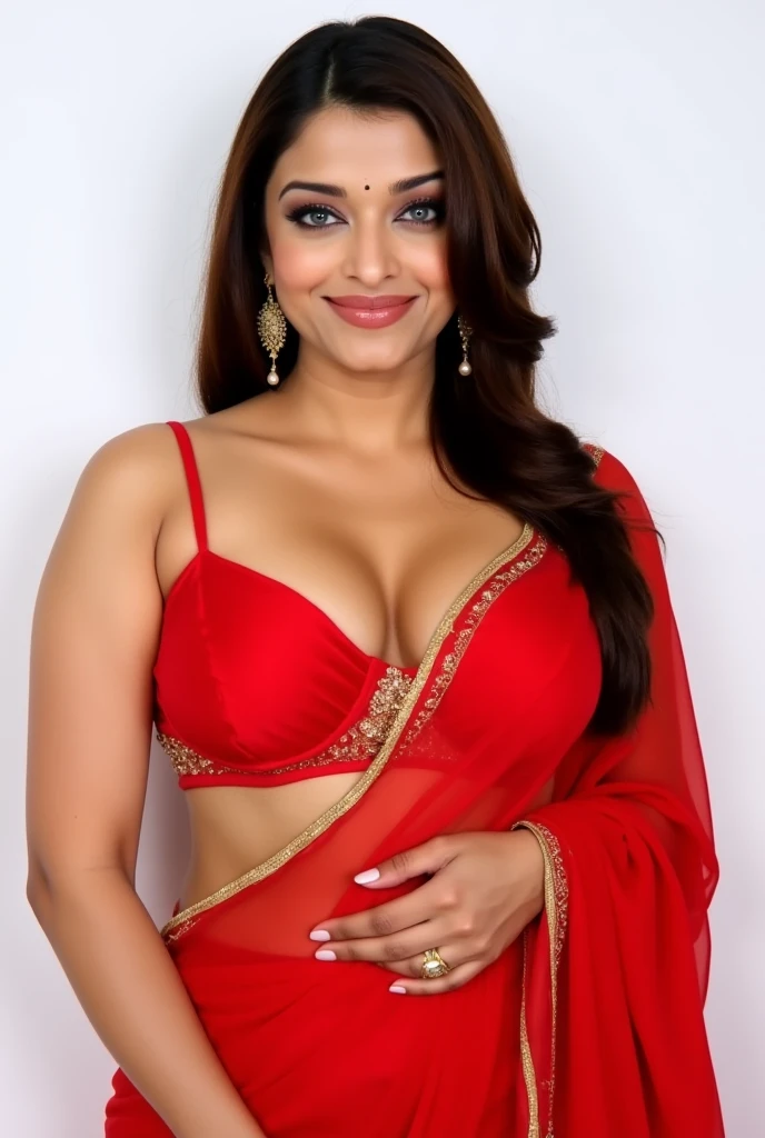 Looks like Aishwarya Rai, beautiful Indian actress, Indian super model, Beautiful Indian woman, Beautiful lady, Indian milf, araffe indian woman in red saree posing for a picture, indian goddess, traditional beauty, sexy movie photo, indian, sexy blonde girl , very seductive pose, curvy model, provocative indian, sexy :8, curvy, sexy girl, attractive feminine curves, large breasts size, beautiful goddess, curvy body, very beautiful woman, wearing elegant jewellery, wearing gold jewellery, earrings, waist chain, huge breasts, stunning, gorgeous, big , 