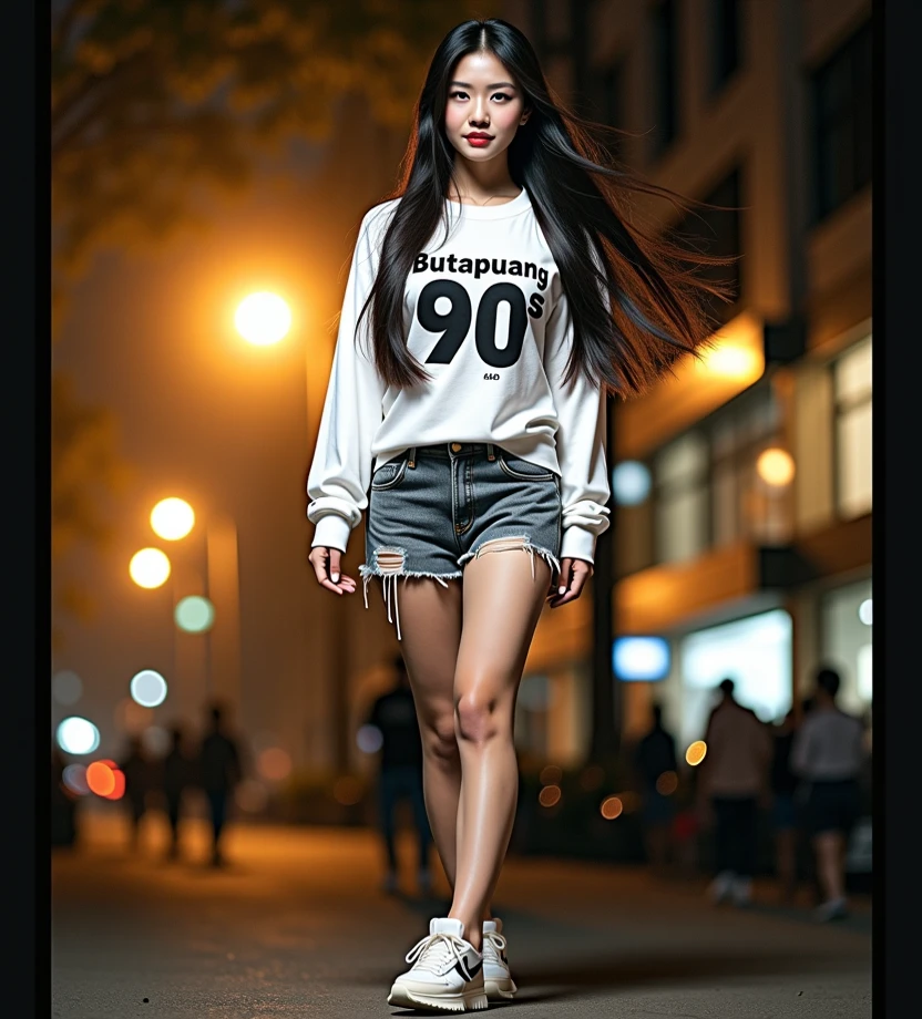 (highest quality、8k、High Resolution、masterpiece:1.ung and beautiful woman、(reach sexual climax:1.5)、(Leg spread)、(squat)、(reach sexual climax表情)、(Luxury Lingerie)、(downpour)、(motion blur effect:1.5)、(Wet body)、(Wet Hair)、Busy street on a rainy night、Gardenia-style straight hair、neon、(looking at the camera)、( When taking photos, focus on the crotch)