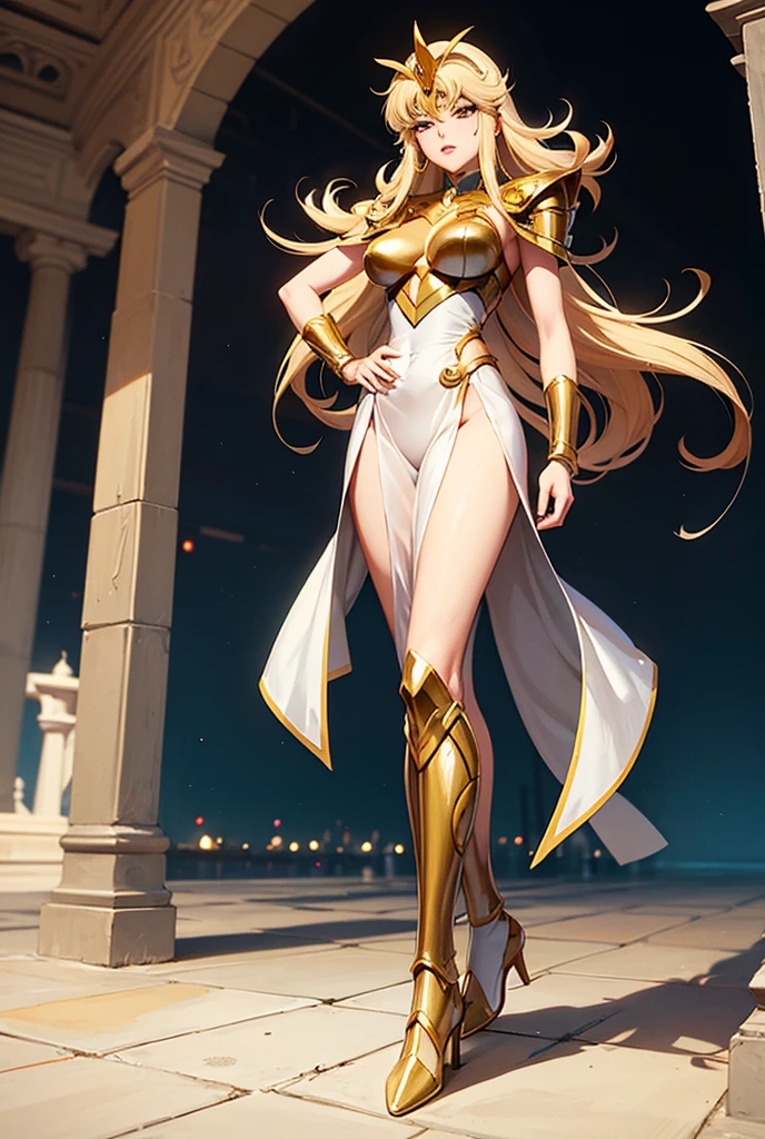 full body picture Unreal Engine 5 8K UHD of beautiful female, fantasy world, Greek female goddess, warrior goddess, beautiful make up, best quality, masterpiece