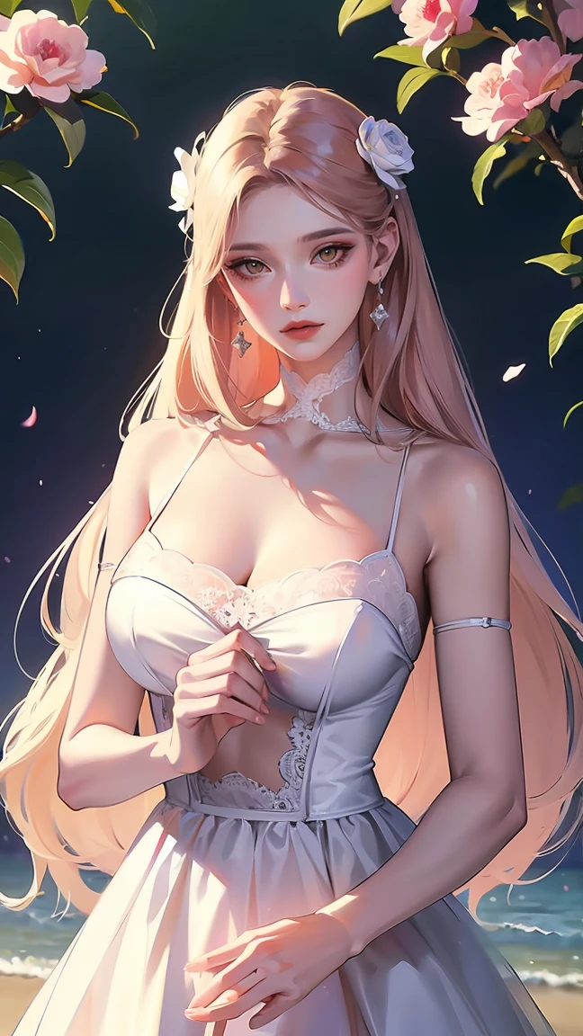 A fair skin girl , 19 years old . She has soft pink lips which glistens with lip gloss. She has pretty lashes and neat eyebrows. Her nose is small and cute . She has wavy hair about 28cm which is brown with light pink highlights at . She is 130 cm tall. Her chest / breast is big with perky plump . Her waist is small and belly is soft. She has wide hips and her bottom bust is big . Her thighs are thick. She weighs 65 kg . Her eyes are brown . She is wearing string panties and a little tiny transparent bra which is small for her. She sticks her tongue out while showing of her body for the camera . She’s currently being filmed in the bathroom by her friends . One of them is pouring milk on her tongue .