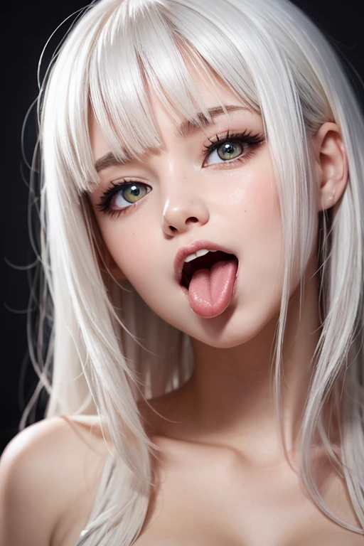 1girl, (sticking out her tongue out), (tongue), ultra high res, photorealistic, best quality, 8k resolution, masterpiece, cat ears, ((choker, latex, tight swimsuit)), tank top, ((close up face view)), (ahegao), kneeling, oh face, Open your mouth wide, Stick out your tongue to receive, One hand in your mouth, Ecstasy, (White liquid on your face), Face up, Shoot from above, (White liquid dripping from your mouth), Tongue sticking out, (White liquid accumulation on the tongue), ecstatic look, a large amount of white liquid in the mouth, white liquid on the chest, delicate fingertips, complicated fingertips, nsfw, eyes roll back, eyes up, zero two