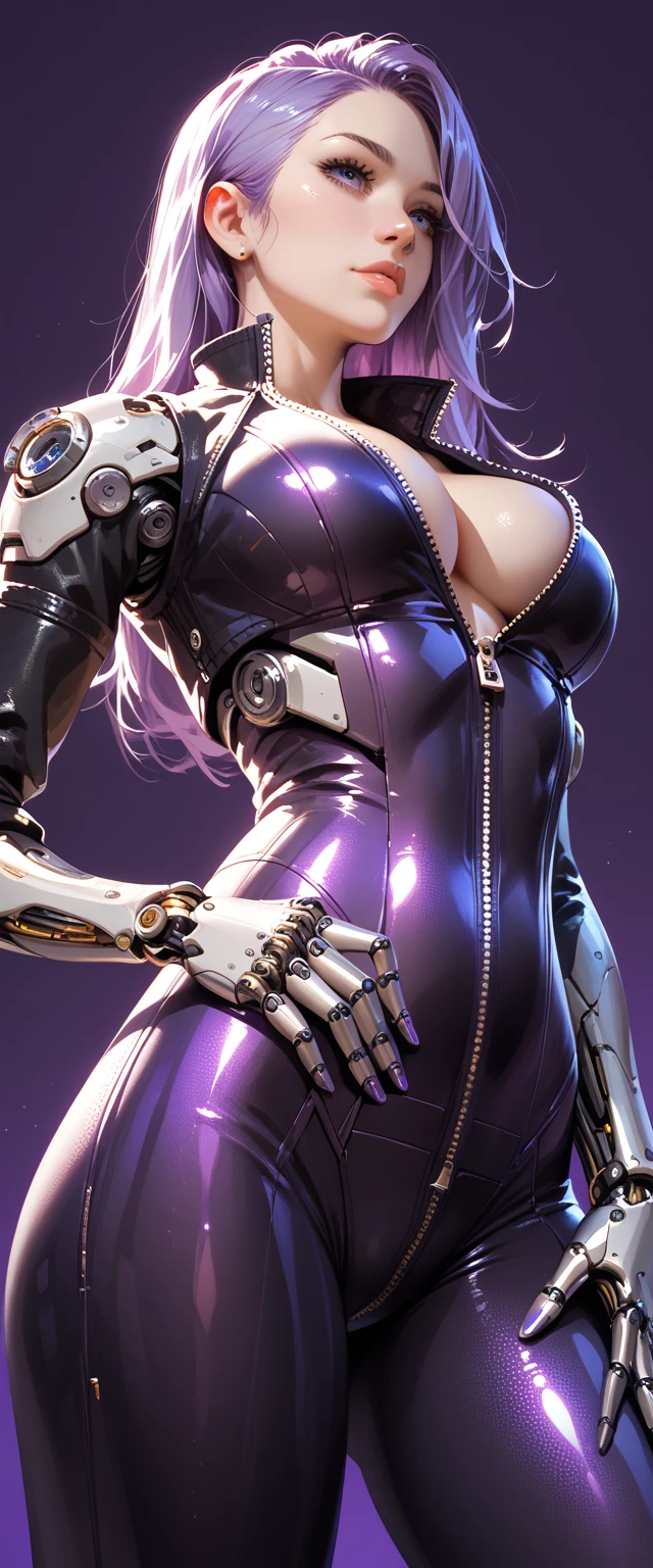 wide angles,big breasts beautiful(Cyborg),full bodyesbian, (Ballet set),(Full-figured),Purple stockings,(((Dance ballet)))，ssmile, cyborg robot parts, Beautiful studio apartment ,Lace, Hyperrealistic, anatomically, face muscles, Cable Electrical Wire, micro Chip, elegant, (Best quality,4K,8K,A high resolution,Masterpiece:1.2),Ultra-detailed,(Realistic,Photorealistic,photo-realistic:1.37)