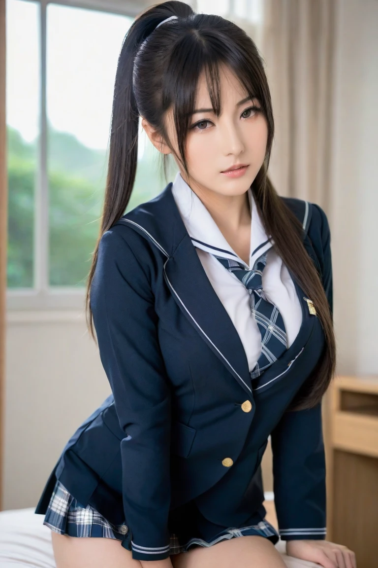 ((Highest quality, 32k)), ((masterpiece)), (Familiar), Perfect Face, Fox Girl, Pretty girl, Office Lady, indoor, Has one tail, She has a northern fox tail, She stretches out her fluffy tail, Beautiful hip line, Thick thighs, She is wearing a business suit, stick your buttocks out to the front, A large tail sticks out, Waving his tail happily, She only has one tail, Smiling Kindly