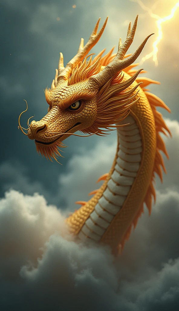 logo、masterpiece、(Golden Background:1)、Golden Chinese Dragon、龍god様、Wind、god々、Long undulating body、teeth、Upper Body、Fantasy、god話、Highest quality、Very detailed、masterpiece、Narrative poem、Particle Effects、Dynamic Effects