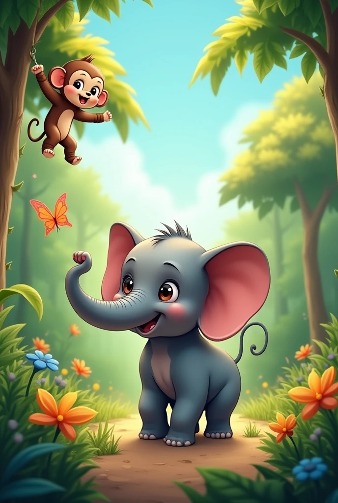 Elephant mosquito Monkey And Sloth friends
