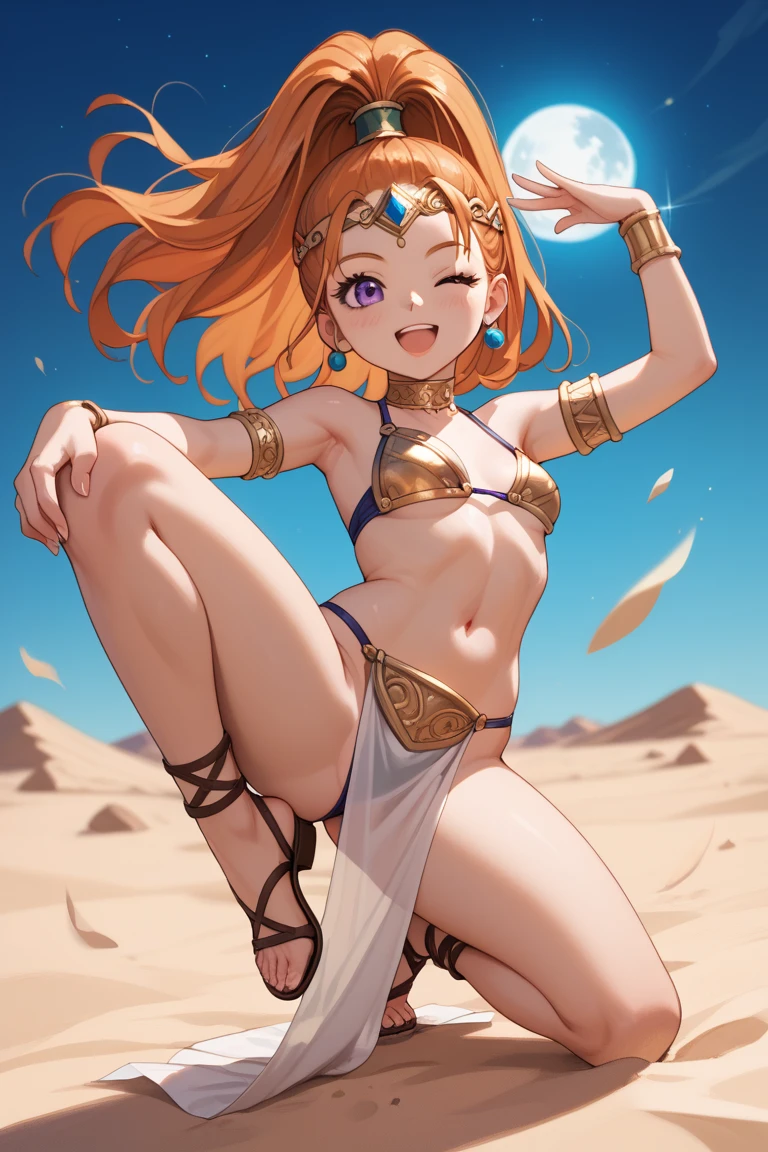 <lora:riju_zelda:0.8>, riju_zelda, (blue lips, eyeshadow, circlet, crown), short hair, (((desert background))), ((red hair)), white sundress, sun hat, no pants, ((exposed pussy)), ((small amount of pubic hair)), (((deep charcoal black skin))),