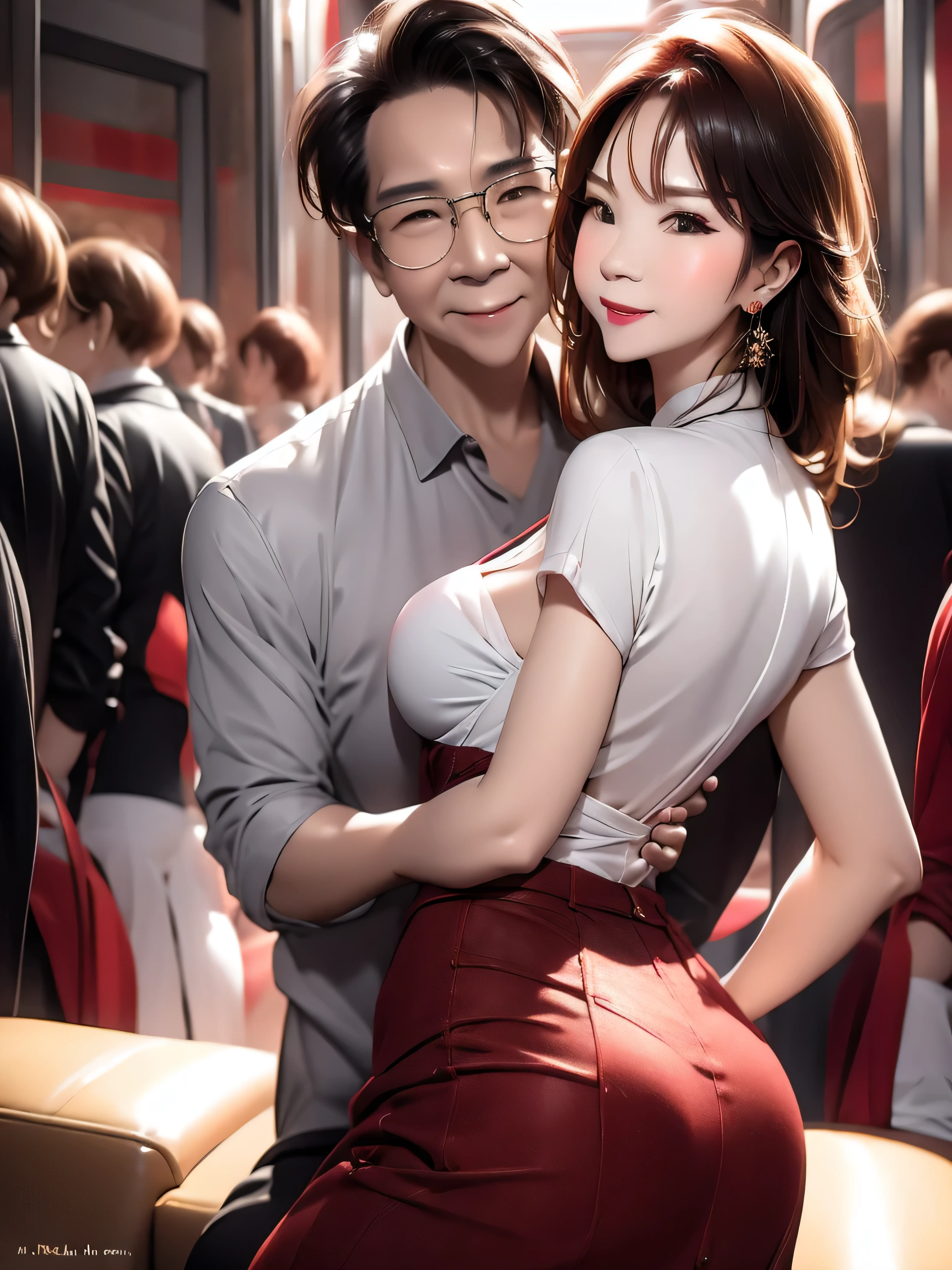 a round face，Juvenile，adolable，Tall and thin，Big chest，Thin waist，length hair，A dark-haired，largeeyes --auto