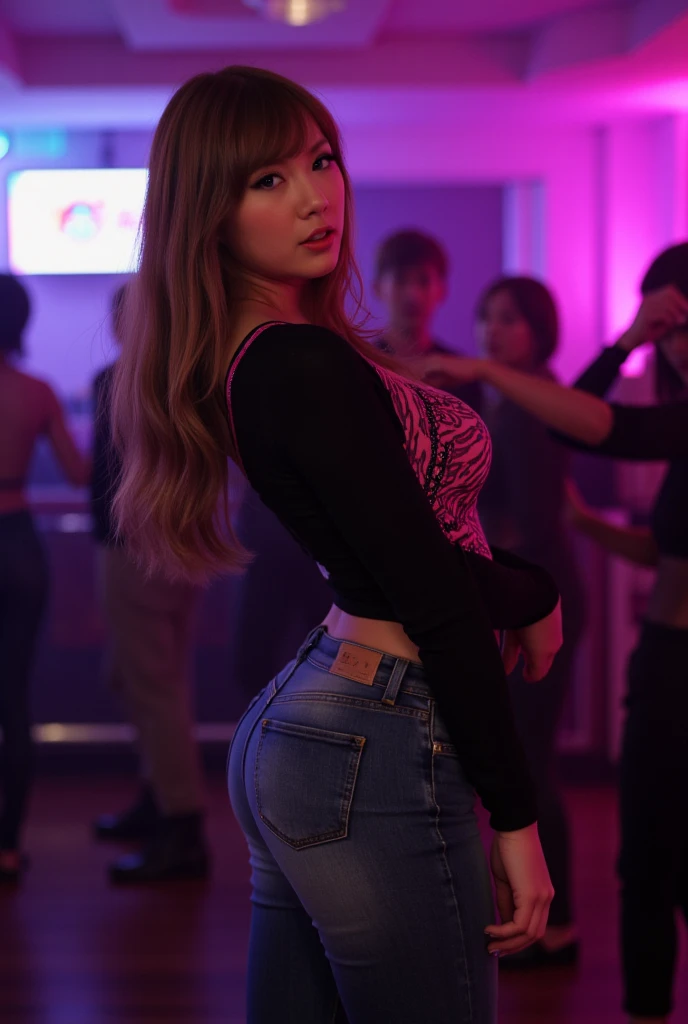 masterpiece,ultra detailed,(grabbing own buttocks:1.5),(from behind,backshot,sparkle purple pencil skirt),(micro undies:1.3),(pov ass focus:1.3),from below,wetty pussy,,look at viewer,gyaru,(tanned skin:1.4),blonde hair,27 years old,(tareme:1.2),(curvy mature female:1.3),adult beautiful oval face,sweaty,beautiful,,(at nightclub,danceclub,purple dark light:1.3),(happy smile),,(on table,buttocks up:1.3),ass grab,(thick thighs:1.2),