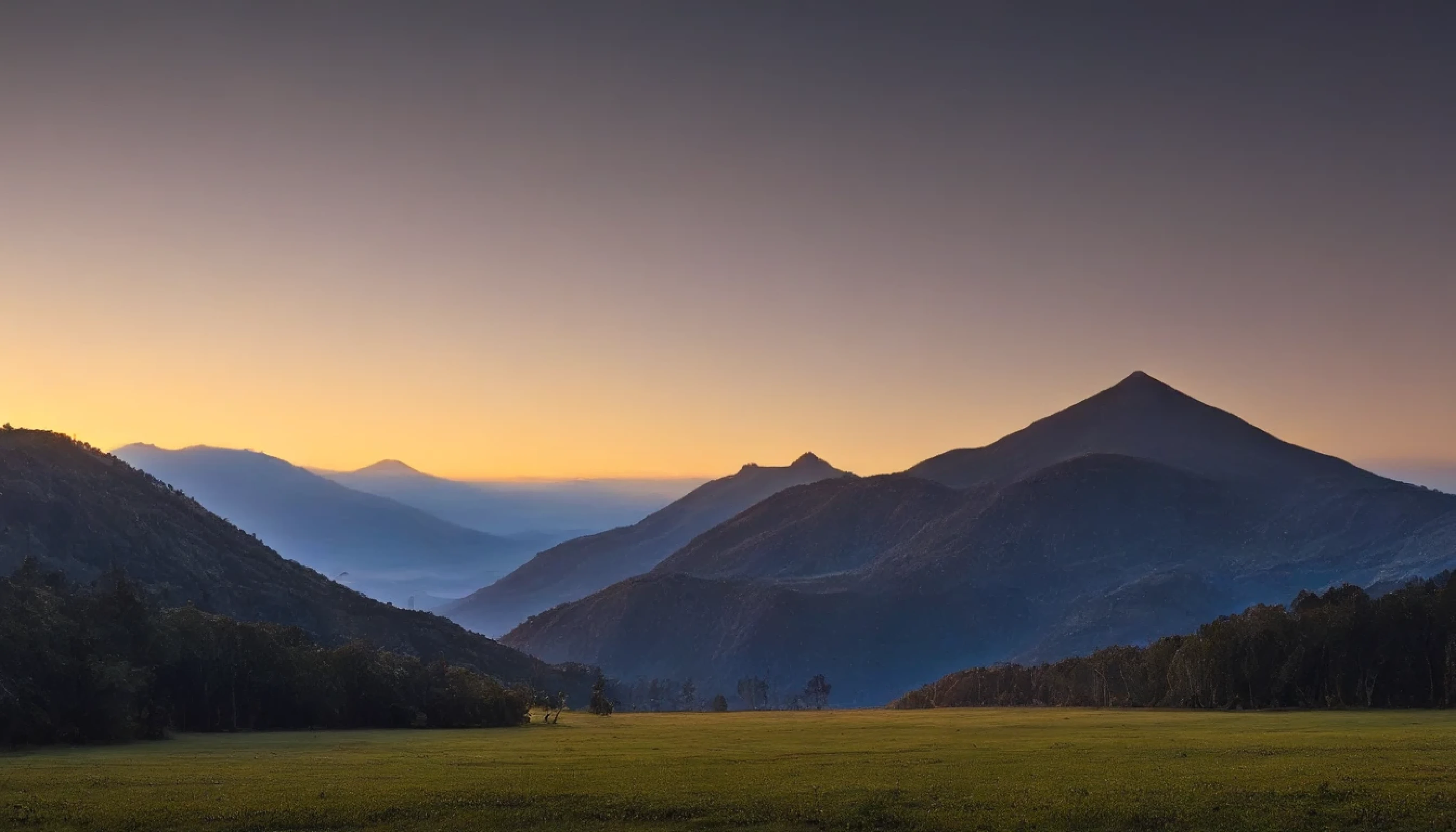 plain, mountain, morning