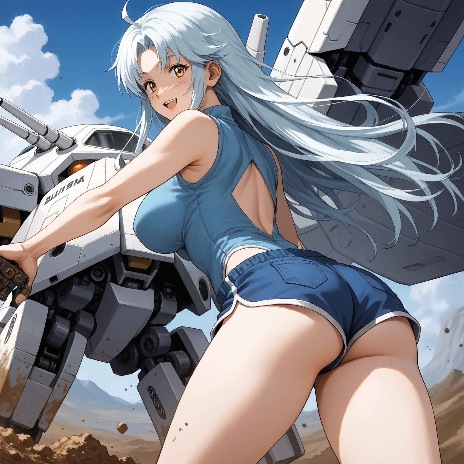 Beautiful girl, translucent shirt with open buttons, translucent panties, with alien humanoid beings, on an alien spaceship