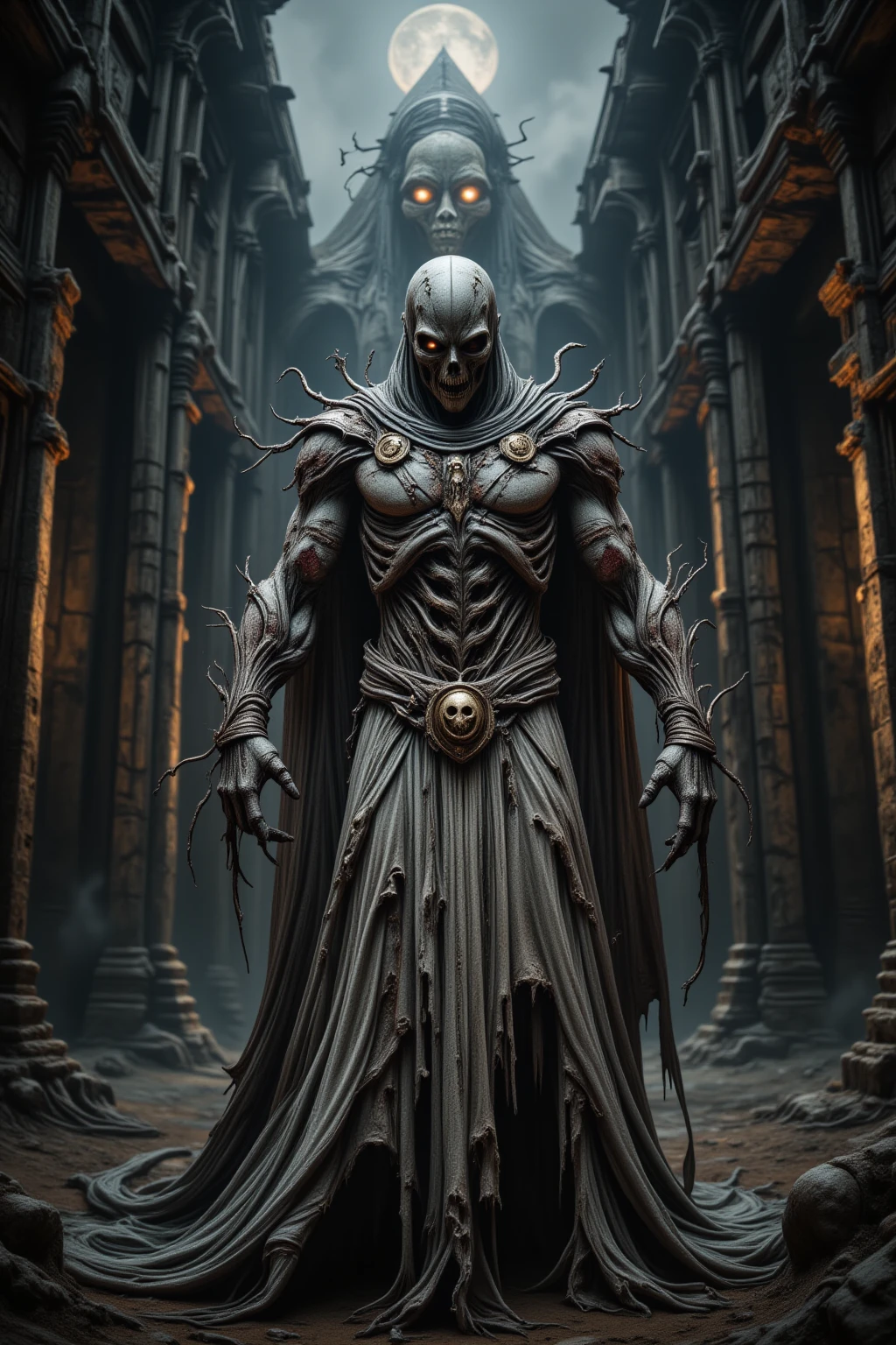 An ais-ghostly vampire made of ral-bnz, standing in a dark castle <lora:Ghostly_Style_SDXL:1> <lora:ral-bnz-sdxl:1>