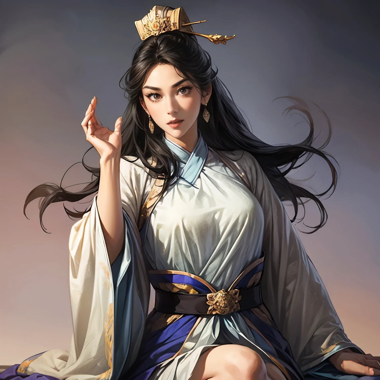 An adult woman in a luxurious black Chinese gown with an extremely elaborate and intricate damask pattern in gold and red.
(Adult woman in black dress),
Black and red Hanfu with golden dragon embroidery
Beautiful Queen of Chinese Fantasy,
Ancient Chinese princess,
((insanely detailed long flowing black hair)),
wind,
cleavage,
gorgeous het dress with gorgeous feathers and gorgeous hair ornaments.
masterpiece, best quality, (insanely detailed), (Best Illustration), (best shadow),
(Extremely detailed CG unified 8k wallpaper), (absolutely resolution),
(Negative Space),