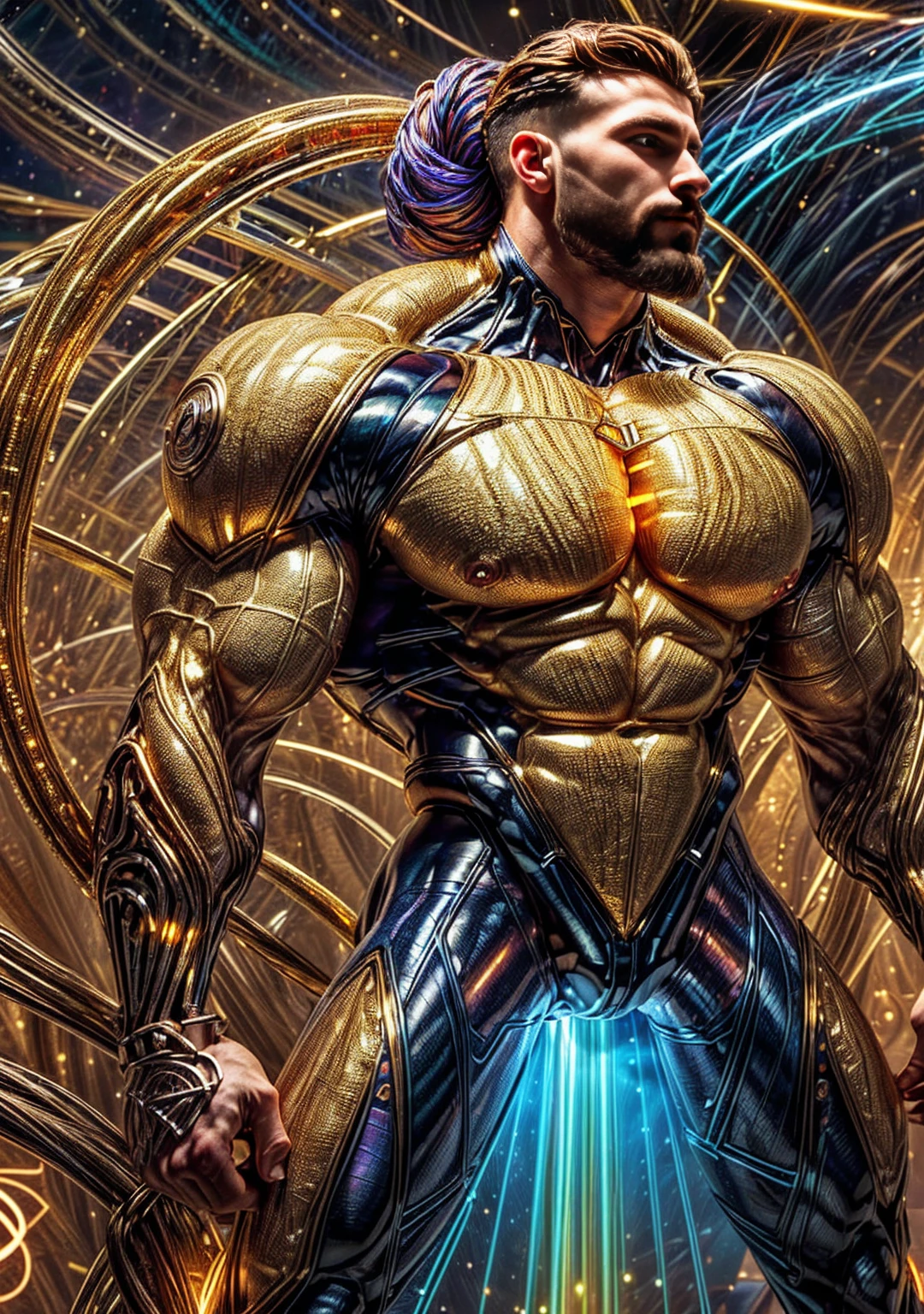 (((female captain planet))), design sheet, captain planet, colored skin, green hair, masterpiece, slendered abs ,muscular, veins, big arms, chiseled chest, detailed , shiny skin, powerful, godlike