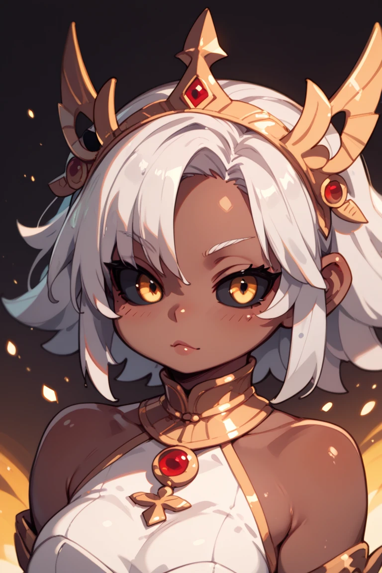 Ultra Detailed, ((1girl)), Official Art, Unity 8k ((masterpiece)), Wallpaper, fanart, commissioned art, professional artist, digital art, alluring, face, ((flat color)), ((celshade)), african ((tribal girl,)) tribal people, (dark skin), african race, (african tribe, african culture,) african skin, ((tribe warrior, fit body, buff girl)), silver hairs, (heroine), wavy hairs, long hair