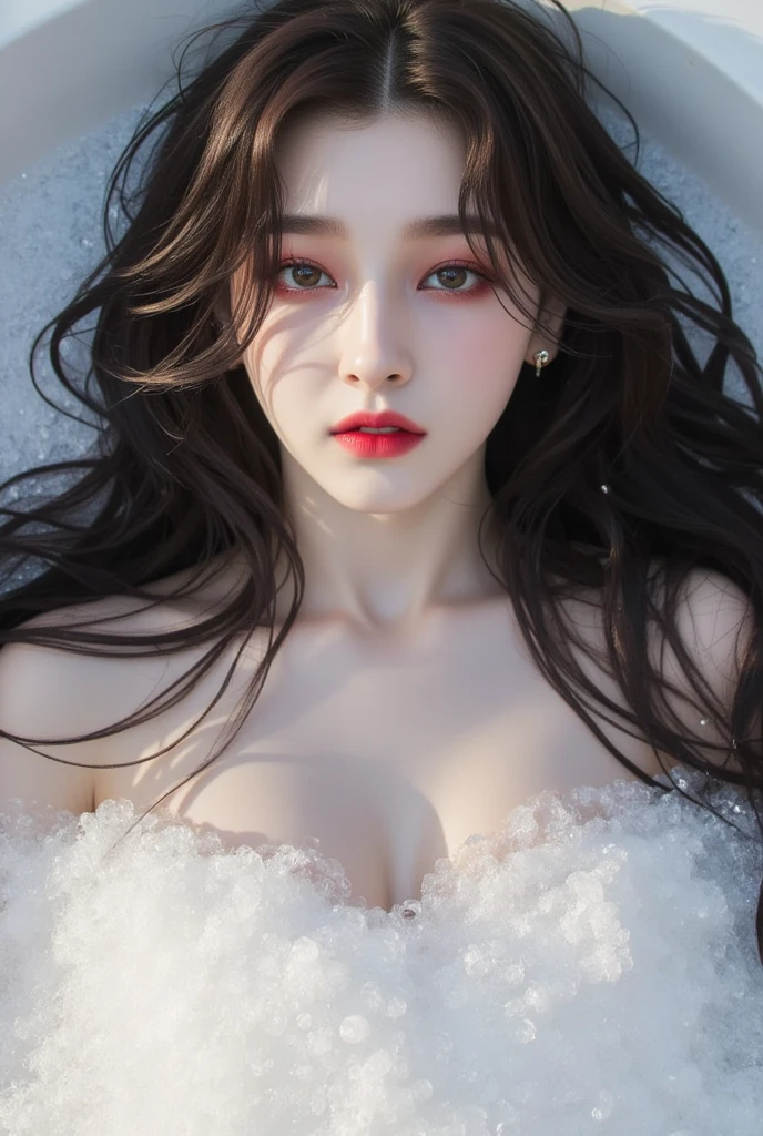 (highest image quality), (masterpiece), (vibrant, photography realistic, Realistic, Dramatic, Dark, Sharp focus, 8K), beautiful, Highly detailed face and skin texture, sexy wedding dress, ethereal beauty, mature asian woman,black long hair, make up, nsfw, ((backlight)), holding sword, samurai wedding