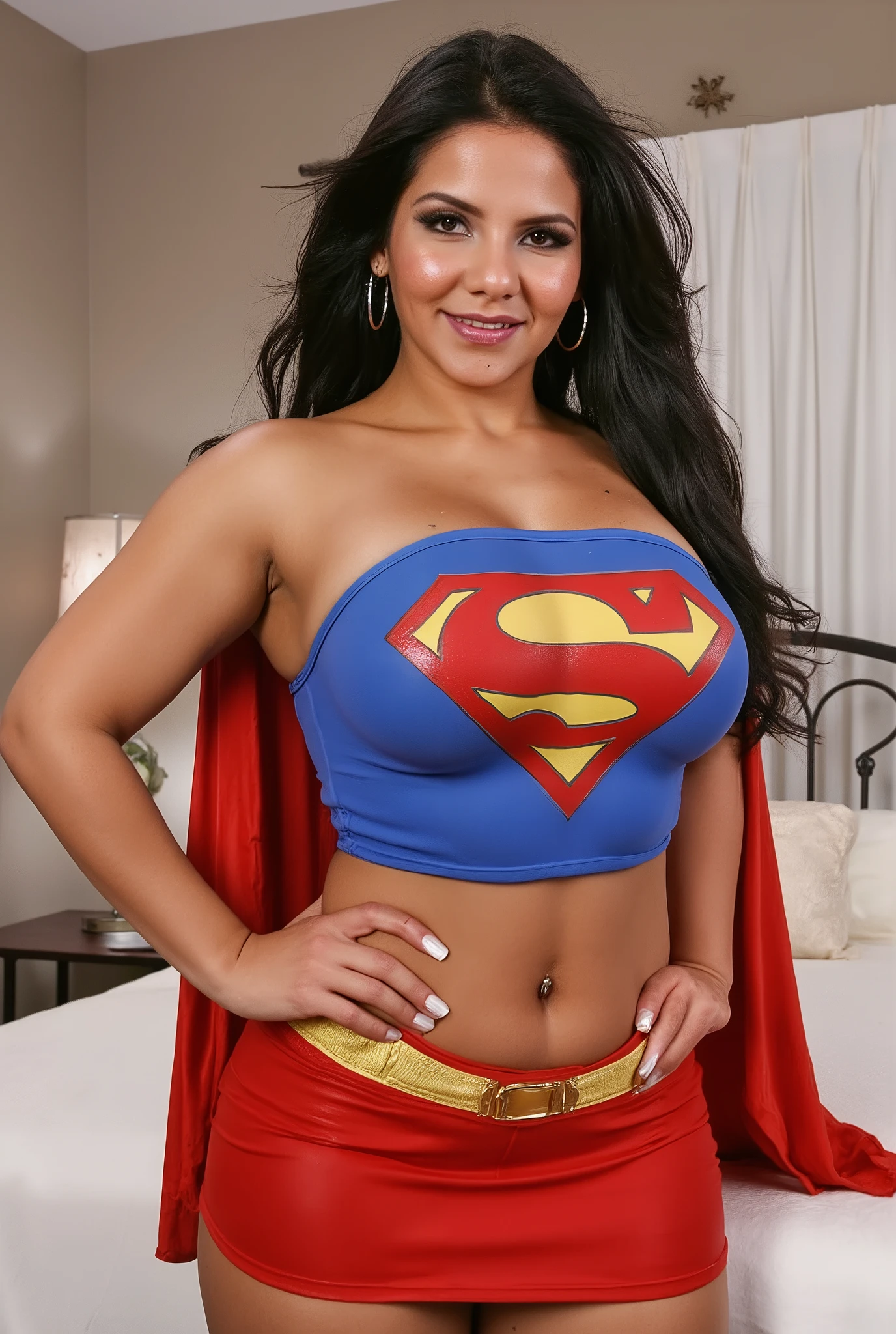 superheroine bbw , full body, perfect face, hypno, sweat,