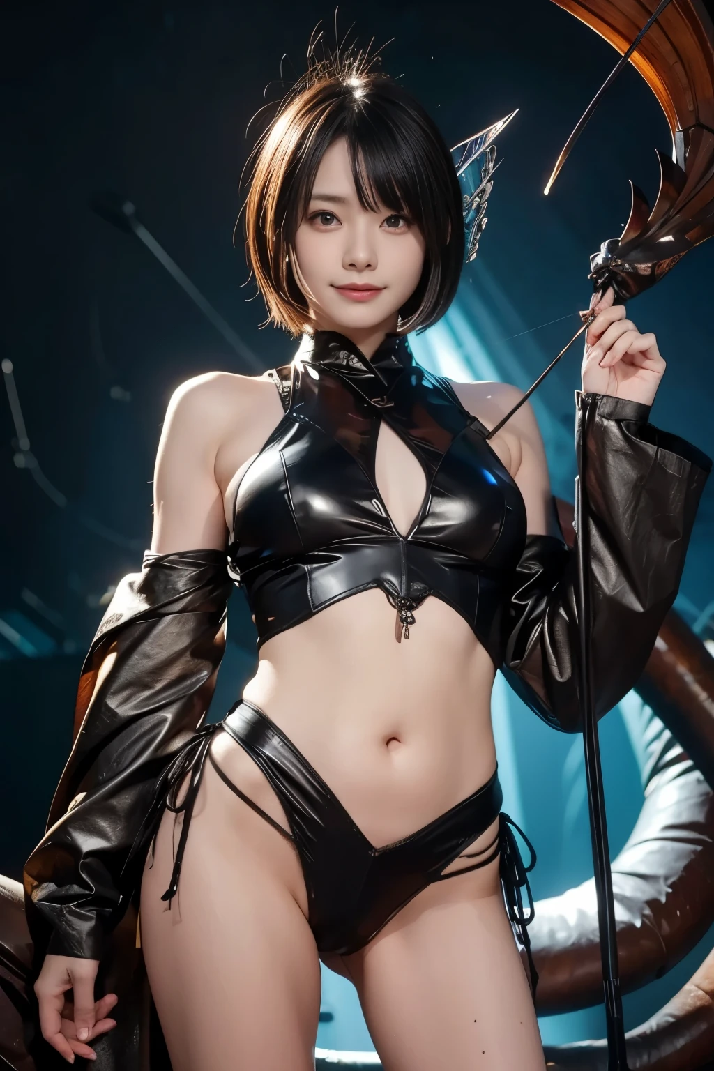 E-girl emo young teenager girl undressing, colorful short hair, seductive, enchanting, luscious, alluring, body exposed, ass exposed, crotch exposed, breasts exposed, high quality. see-through transparent translucent. (elf ears) ((pubic hair)), (medieval clothing)