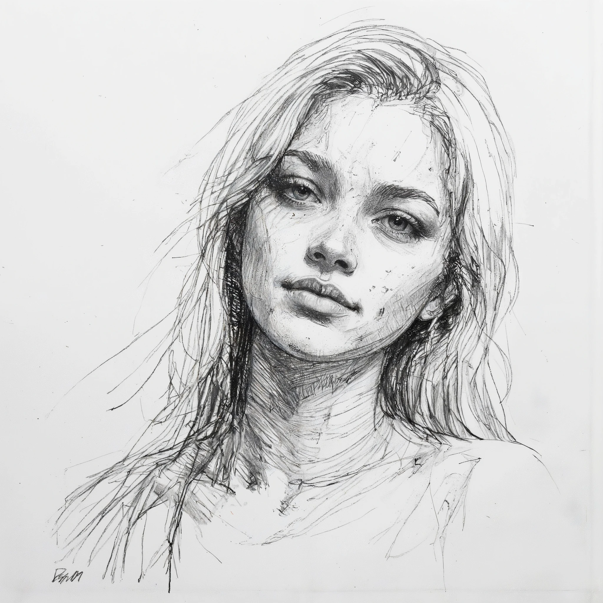 super detailed, charcoal drawing, waste paper, texture, neo-expressionism, 1 girl, Melancholic
, Representation of light and shadow by a very large number of strokes, edgy, light from above, hand drawn, head to shoulder pose, long hair, eyelashes, artistic, infinite, differentious, aesthetic, complex, perfect composition, masterpiece,