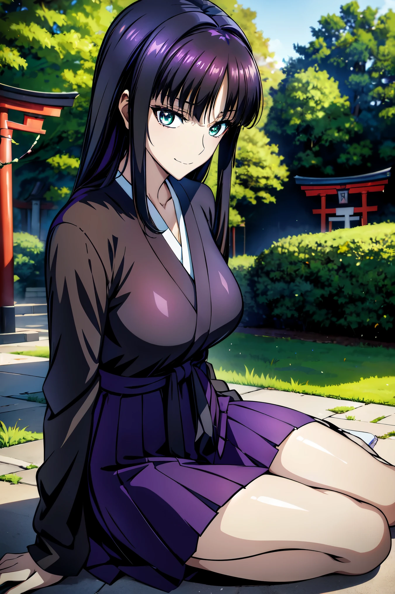 赤 purple hair, green eyes, eyes like jewels,((Priest))),(((shrine))),((( torii gate ))),(((Priest服))),Vermilion also ,Priest服を着た女の子,Connect UHD and 8k, 長い赤紫髪と green eyesをした anime girl , anime moe art style , 若い anime girl の接写, smooth anime cg art ,美しい アニメ high school students, anime moe art style , super real high school girl , Seductive Anime Girl , anime girl , 魅力的な anime girl , super real high school girl , Anime Girl , 8k uhd, high resolution, highly detailed CG , high quality shadows, Detail A beautiful delicate face in a black leather costume , Detail beautiful Delicat eyes,break(Ultra High Definition 8K Wallpaper ),(Highly detailed CG 8k wallpaper),Makima ( Chainsaw Man ), skasaha (destiny/ Grand Order Required ),Reika Shimodaira , nothing , fluttering background {x} extremely delicate and beautiful CG illustration,最 high quality, Realistic Feeling ,Realistic Fabric, realistic texture,(((masterpiece))), (((最 high quality))),8k,32K,masterpiece, beautiful attractive anime woman , ultra definition , more details, high resolution, super real high school girl ,Masseter muscle area, 最 high quality, high quality, high definition , high qualityなテクスチャ, high qualityシャドウ, high details, Finely Details ,1 personの少女, high school students,Alone,I,Just One, alone,1 person, mature vibe ,Beautiful long legs, beautiful breasts, beautiful thighs, Tight Legs ,The beauty of the footstool, big breasts、 Slim waist,Mature body girl,赤 purple hair,赤 purple hair, purple hair,Blackcurrant colored hair,Silky smooth hair, colorful hair, straight hair ,smile,Happy Smiling , lively expressions,かわいいsmile,Cool Beauty, beautiful woman, pretty face, Beautiful realism, seductive look , Bewitching looks ,Quiet look, beautiful hair,smile, colorful eyes, green eyes,Jade green eyes, beautiful eyes, bright eyes,Delicat eyes, Jewel Eyes ,Jade Eyes, droopy eyes ,((( green eyes:1.5))), enchanting face ,8 heads, statue :171cm,彼女は首に necklace身に着けています, necklace, ビーズ necklace ,Magatama Accessories,smile, enchanting face ,Model Photo, high details, 【Contemporary, Romanticism, realism, Hyper- realism, Cinematic Lights, RAY TRACING, Fuji Color, ((( cowboy shot looking at the front))), 8k, more details, accurate, 最 high quality, , more details, standing, wearing clothes ,Winter Sky,blue sky, Witch Uniform, kimono, kimono, socks,Hakama