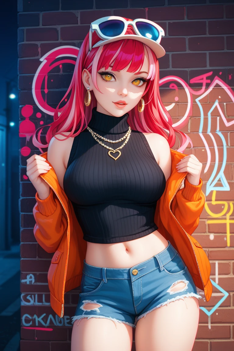**Design Prompt: Girl Hermosa
**Title: Chica Anime VTuber thick
**General description:**
Design a VTuber anime girl profile icon with a Punk style The image should be visually striking and aesthetically beautiful, Suitable for both 2D and 3D design. The girl must have characteristics that make her stand out and fit in Dimensions: Suitable for a profile icon, 800x800 ideally in square pixel format).
quality: High resolution 2D\3D VTuber
