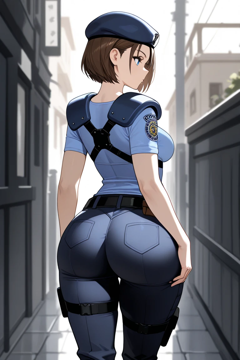 Jill Valentine, work of art, best qualityer, 1 girl, standing alone, standing, jillre1, completely without clothes, no clothing, barebody, exposed tits, aberta is tiring, still pattern, big boobies, big-ass, legs spread open, big-ass, big boobies, nakeness, exposed vargina, room, bed-in, cocked ass, standing backwards, open ass