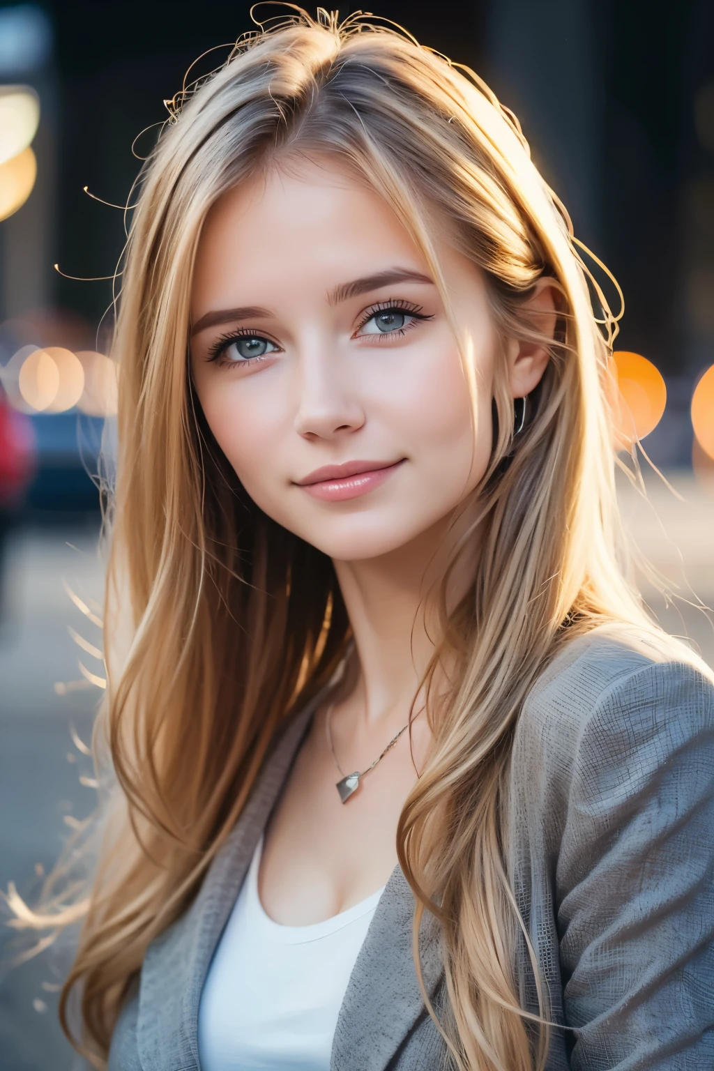 Save this image、Pale face and eyes:1.3、薄くてPale face and eyes:1.3, blue eyes:1.3、{highest quality}, {{masterpiece}}, {Very delicate and beautiful}, Extraordinary light and shadow, Highly detailed wallpaper, Sunny and bright, whole body, whole body、 1 girl, , blush:1.2、Shaggy blonde long hair:1.5、Cut your bangs evenly at eyebrow height:1.5、Dark eyeliner、Thick eyebrows、Strong sunlight:1.3, (Business Fashion、Strict suit)、 Delicate Hair,Realistic skin texture, B cup breasts、Visible wrinkles on the skin., Broad shoulders:1.5, ((A strong light shines on your face:1.5)), Posing with her hair up:1.5, necklace、ring、earrings、(Smiling with teeth showing:1,5)、Shibuya cityscape at night background:1.5, Ray Tracing、