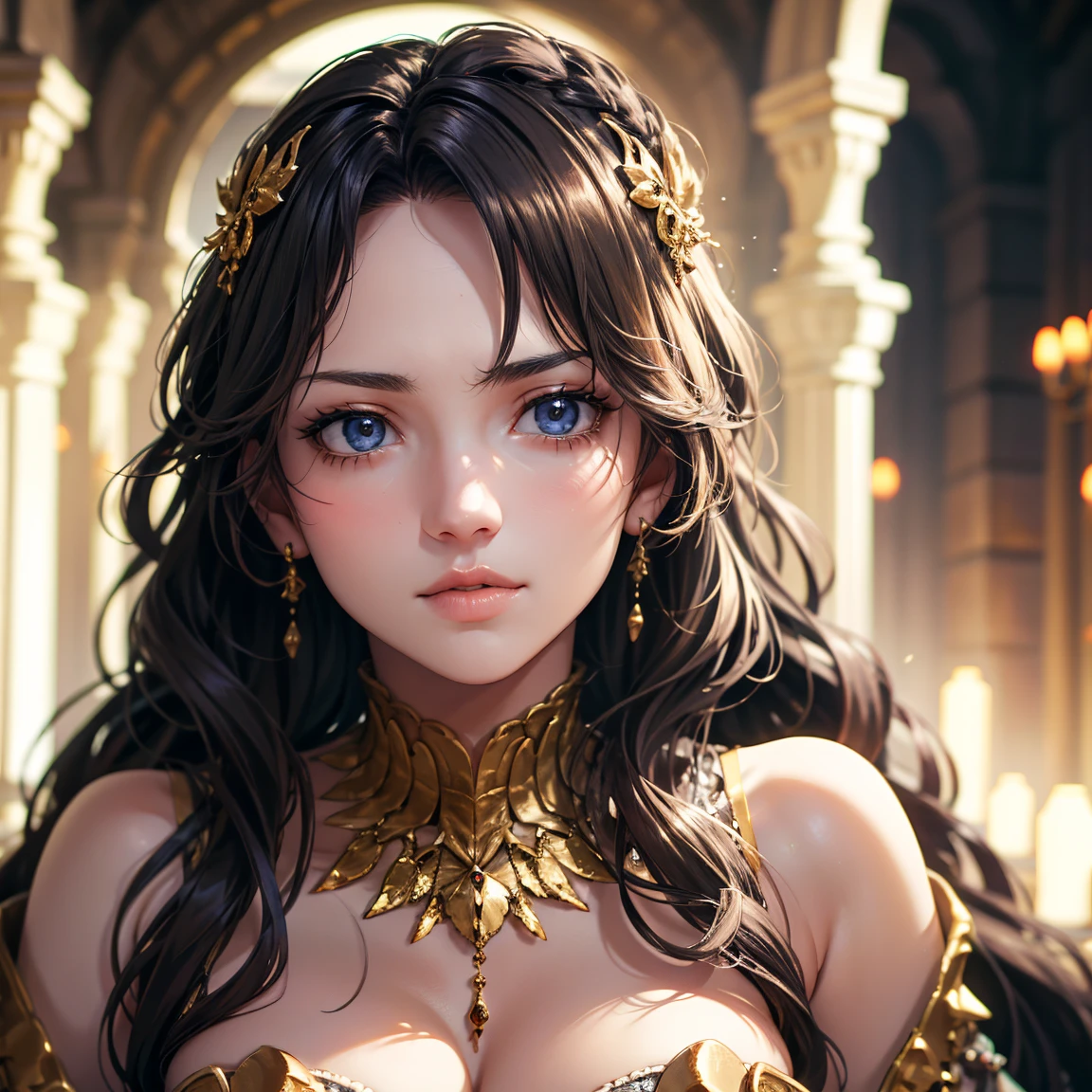 Alone, 1 girl, adolescent, masterpiece, Best Quality, extremely detailed, cinematic lighting, intricate detail, High resolution, official art, Beautiful face and finely detailed eyes., ilustración de High resolution, 8k, dark and intense shadows, Pharaoh, half naked, Dynamic pose, whole body