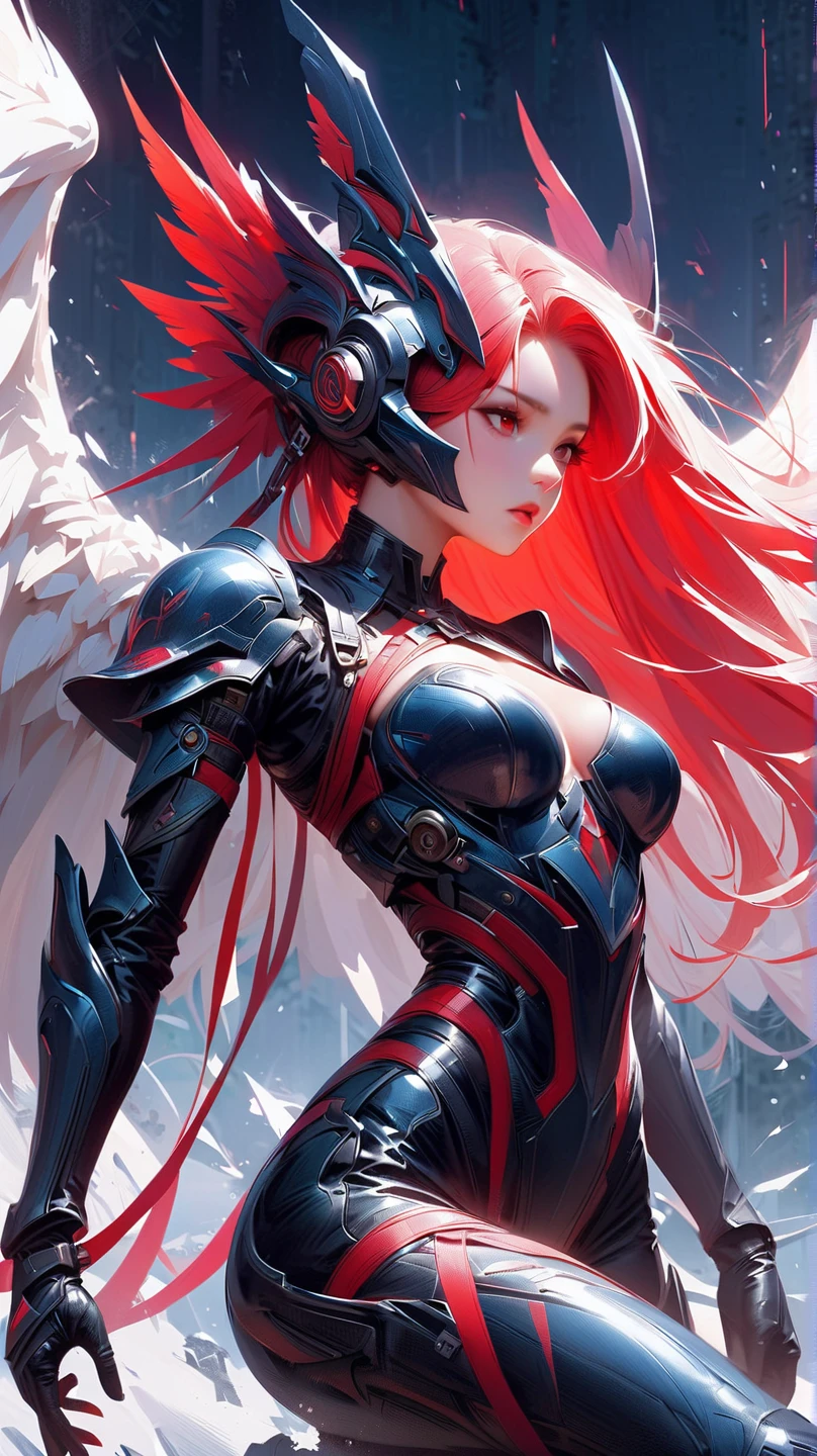 black,chiaroscuro, Ray tracing, movie lighting, cowboy shooting, 8K, Yes, Super details, precise, best quality, Award-winning, Award-winning, A High resolution, masterpiece, high detail,guweiz on artstation pixiv, Popular topics on artstation pixiv, 详细的number概念艺术, author:Yang Jie, 2. 5D CGI anime fantasy artwork,ultra high definition,8K ,Realistic skin texture,chiaroscuro, Ray tracing, movie lighting, 8K, Yes, Super details, precise, best quality, Award-winning, Award-winning, A High resolution, masterpiece, high detail,in the snow,Clear,masterpiece, best quality, 8K, number, 1 girl, alone, stand up, hair accessories, Red eyes, Heartless expression, Bloodstained mechanical parts, electric wire, cable, failure effect, scary, Science fiction, futuristic, The background is darker inside, neon lights, cyberpunk characters, surreal, Strange, Disturbing, spine-chilling, scary, western metal,Red eyes,发black,black色長手套,Rompers,leggings,Highlight her graceful figure,将整个身体包裹stand up,symbiont,((Raised sexy)),One-piece Pants,Red eyes,Venom Possession,发black,black色長手套,Rompers,black色一件,Blood-red eyes,best quality, High resolution, super detailed, Vivid texture, mask, Bangs,wear socks,tears,被black色粘液覆盖