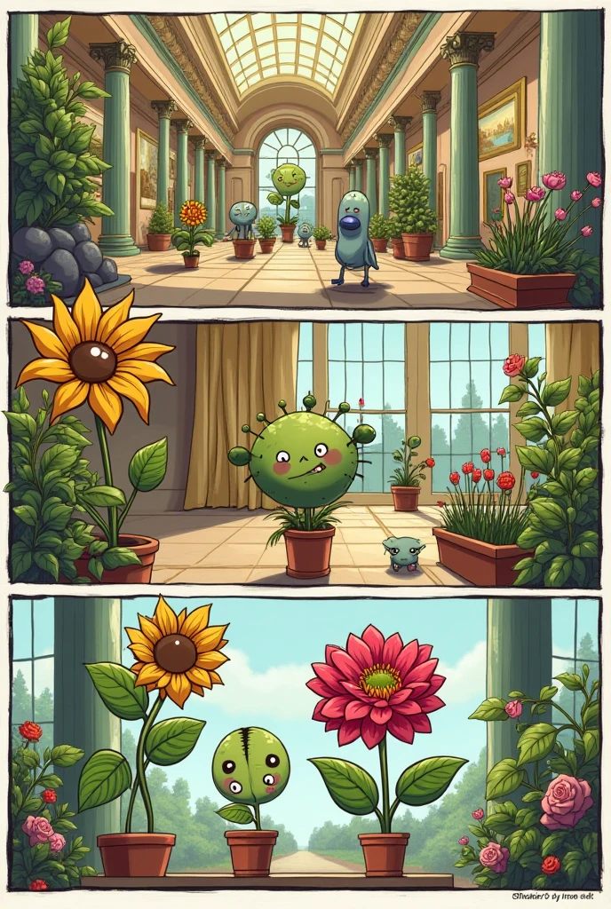 game "Plants vs. Zombies", walking Zombie, reading newspaper, full body, cinematic still, cinemascope, best quality, masterpiece, very aesthetic, perfect composition, intricate details, ultra-detailed, vivid colors