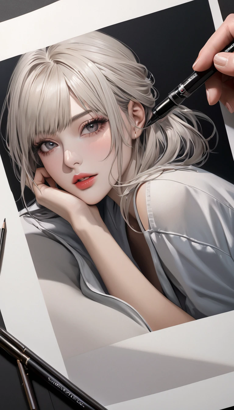 Illustration numérique de style Fond blanc d'un homme et d' heureux avec un beau sourire Illustration numérique de style dessin animé Fond blanc Style de dessin animé