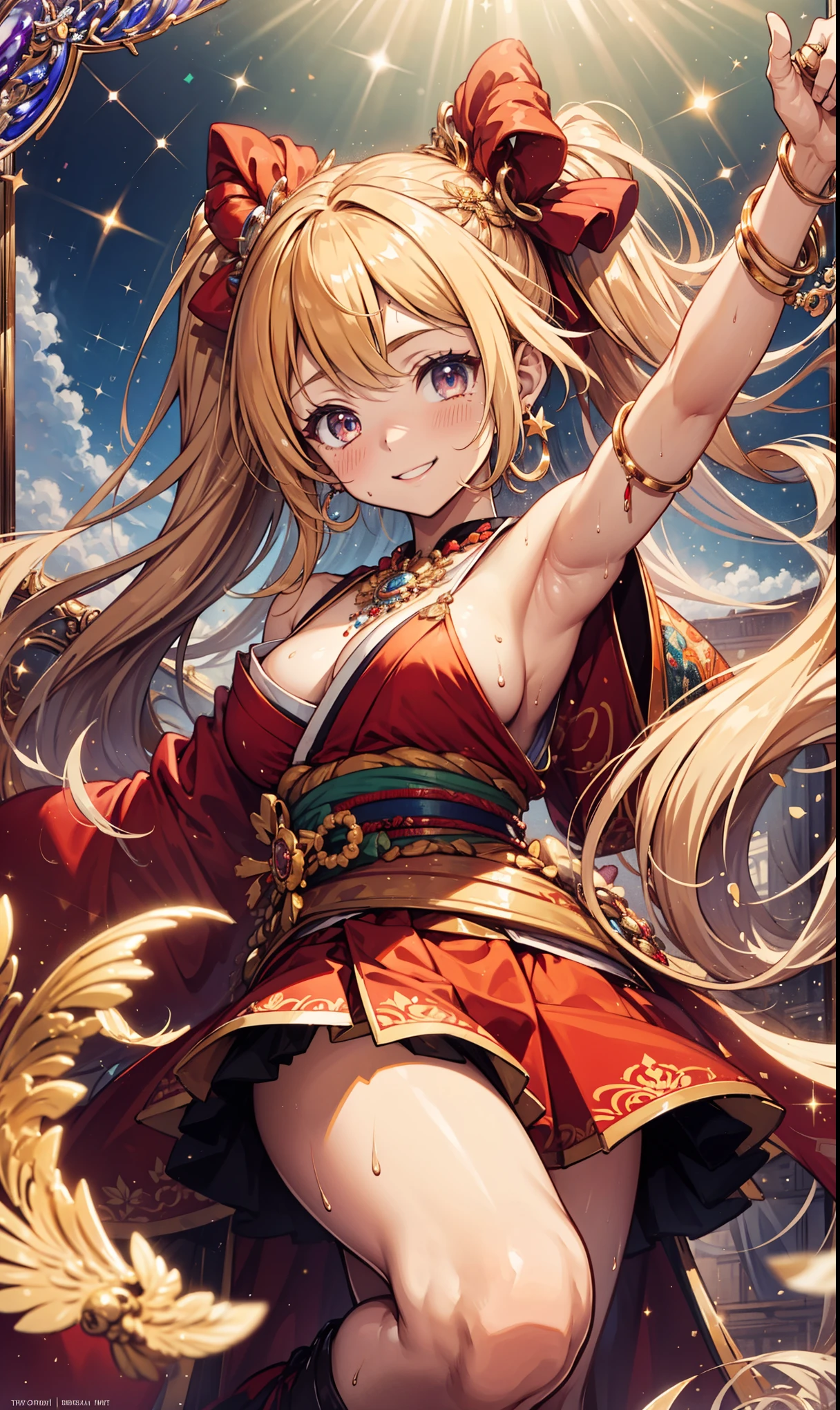 dancer,,Too exposed,Ornate decoration,smile,stage,