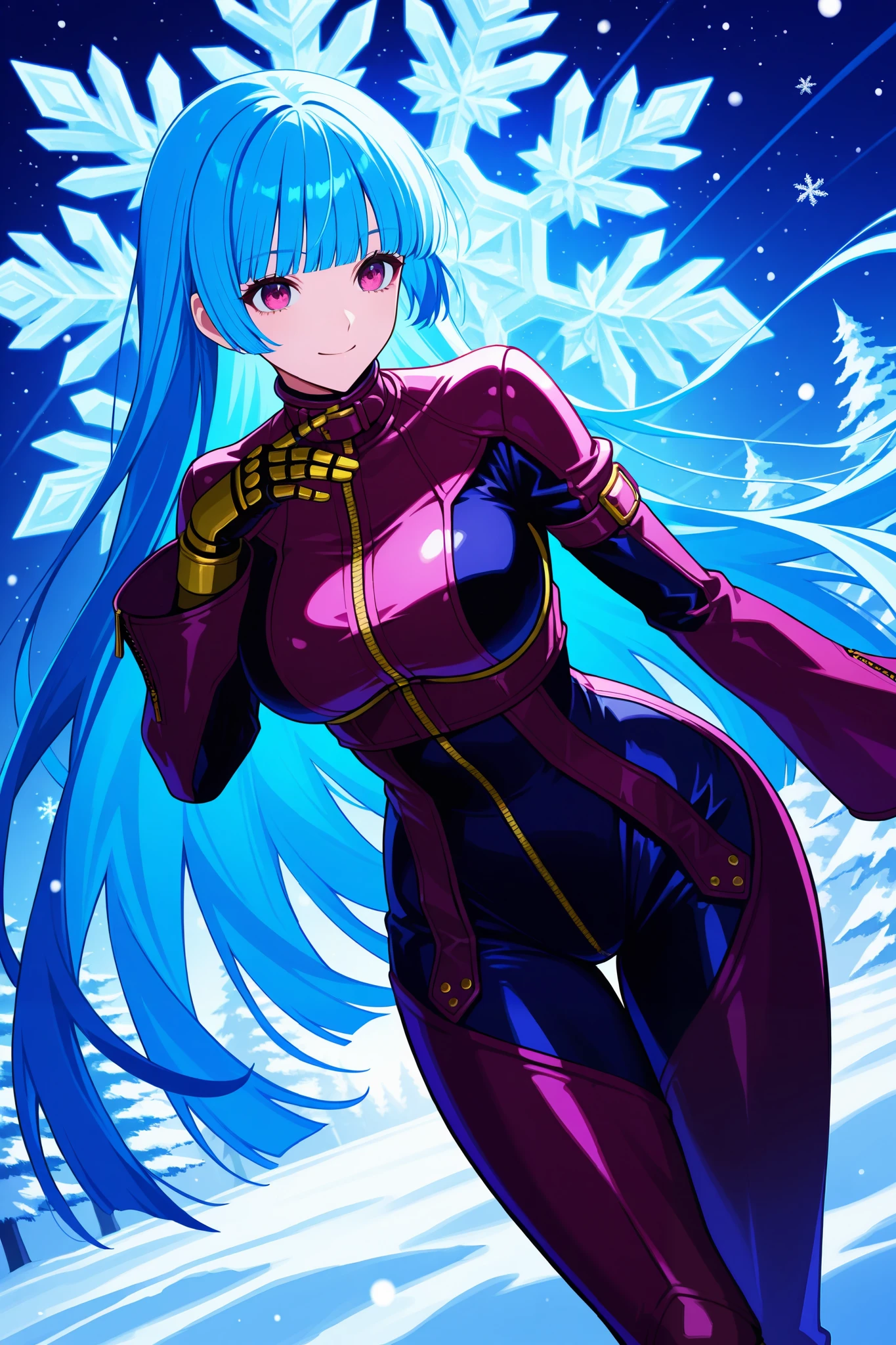 score 9, score 8 up, score 7 up, rating questionable,
detailed background,
<lora:kula.pony:1>,
kula, 
wide hips, shiny skin,
glowing hair, 
iceberg, blue background, snowflake, 
 <lora:Zankuro_Style_Pony:1>,
zankuro,