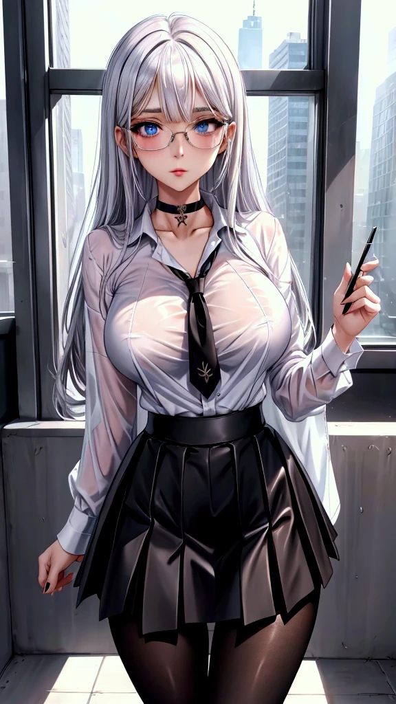 Anime adult woman, lift miniskirt, torn shirt revealing breasts, no bra, no pantie, visible genital part, sexy, big breasts, porn pose
