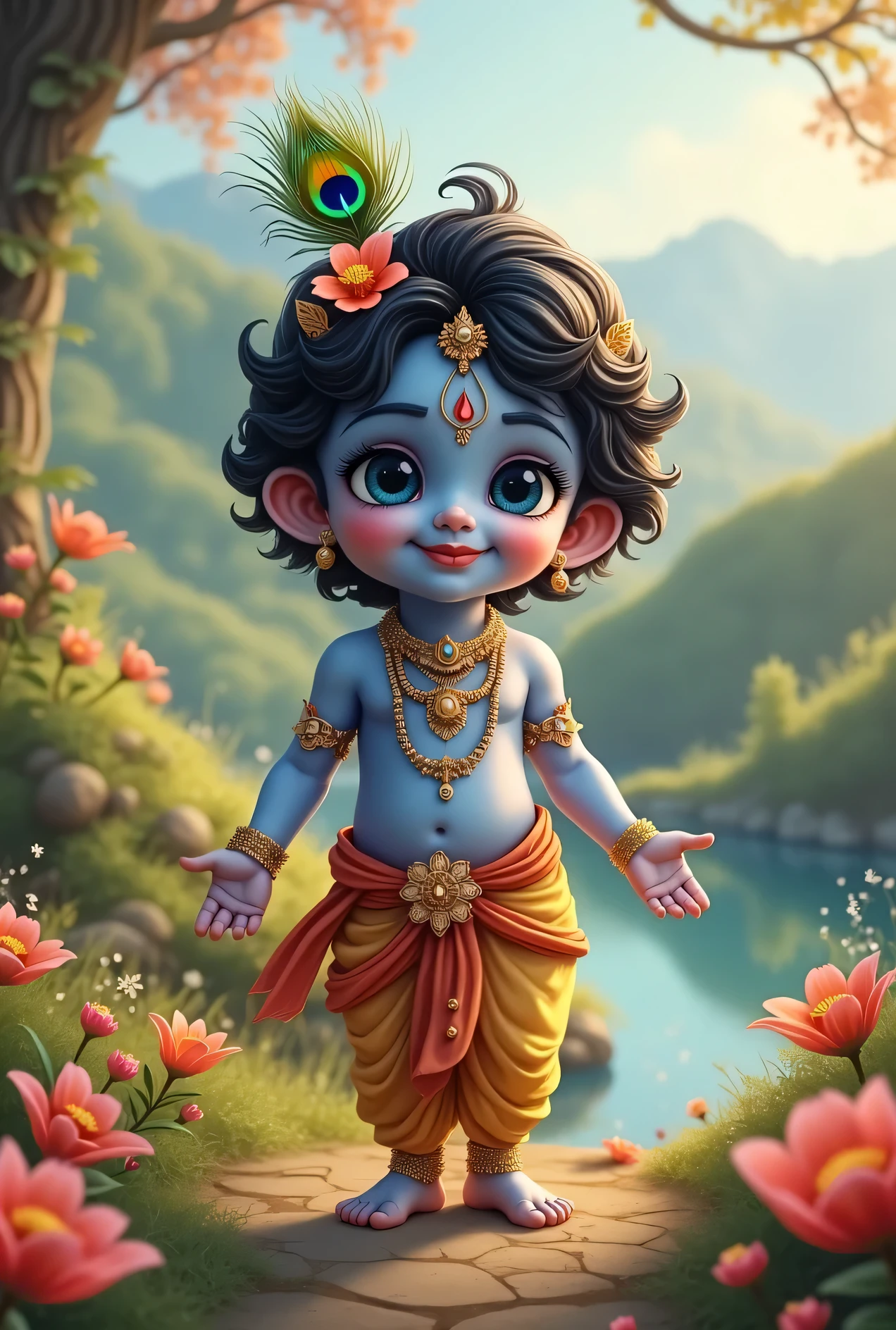 little krisna is running slowly