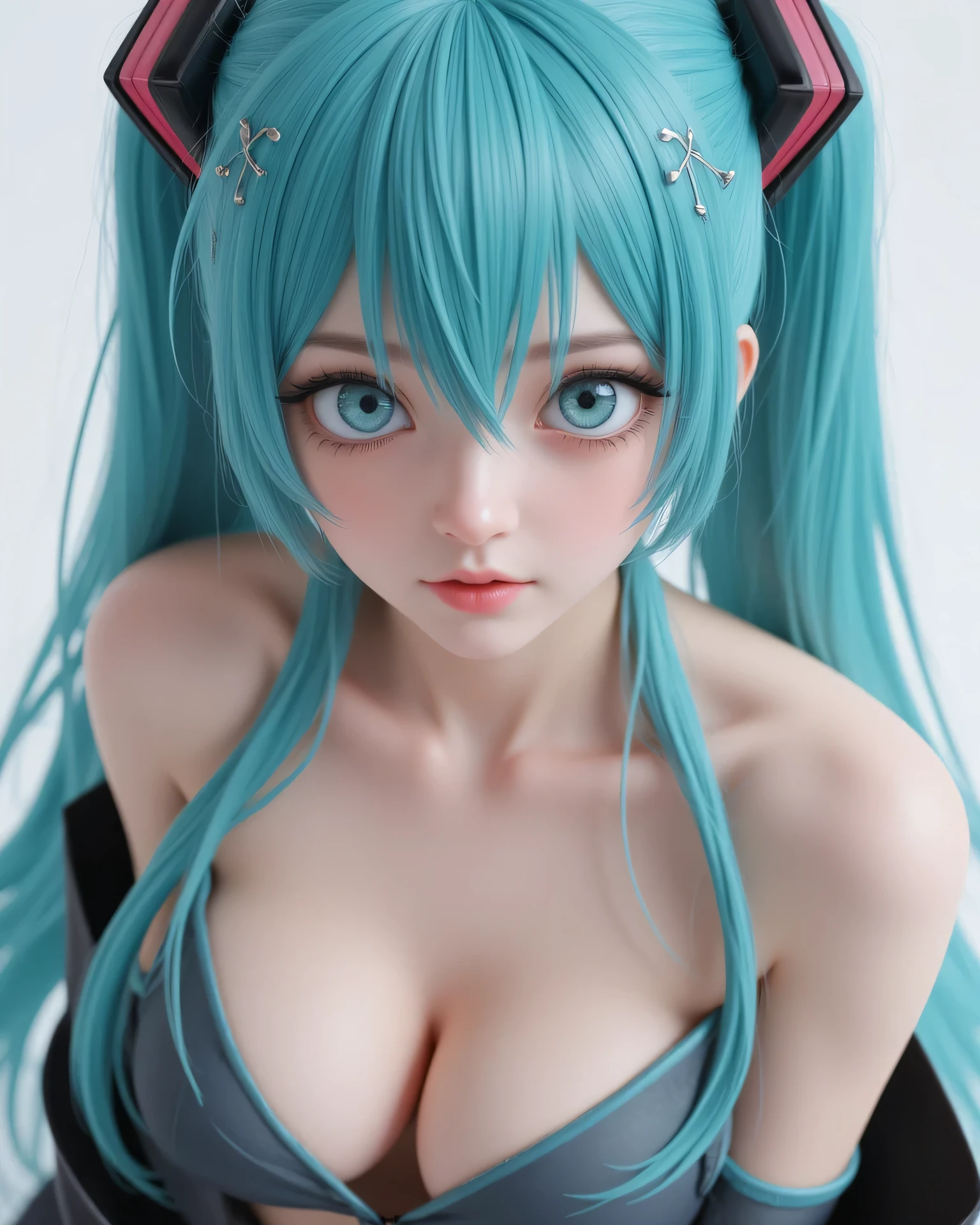 1girl, High Resolution, mikuTwintails, Long Hair, blue green hair, blue green eyes, breasts, cleavage, full body view, Cinematic Lighting, Ray Tracing, Reflection Light, 1girl, High Resolution, mikuTwintails, Long Hair, blue green hair, blue green eyes, breasts, cleavage, Cinematic Lighting, Ray Tracing, Reflection Light, crossed bangs, hair between eyes, hair ornament, headphones, long hair, twintails, mature female, cleavage, big breasts,
Realism,