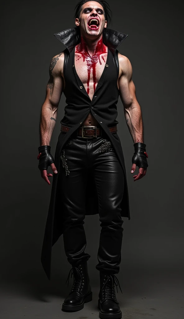 Tattoos all over the body、Kicking、kickboxing、kook、Muscle prominence々、8K、Top image quality、Vicious men、Wrestlers、villainess、cruel、and draw the full body、Beast paws、sharp eye、Bloody、Liquid constantly flows from the hands、Bloody、Bloody、Blood splatters、wearing an eyepatch、The head is a monster