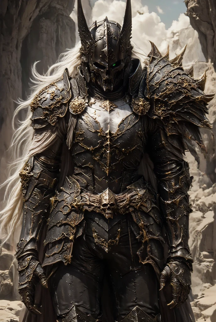 score_9, score_8_up, score_7_up, realistic skin texture, detailed anime picture, HD32k, high contrast, realistic skin texture, beautiful Japanese warrior girl, make-up, long white hair, tanned skin, medium breasts, earrings, dark red and black devil armor, greaves, helmet, sword on belt in jewelled scabbard, BREAK surrounded by crowd of armored soldiers on a battlefield,