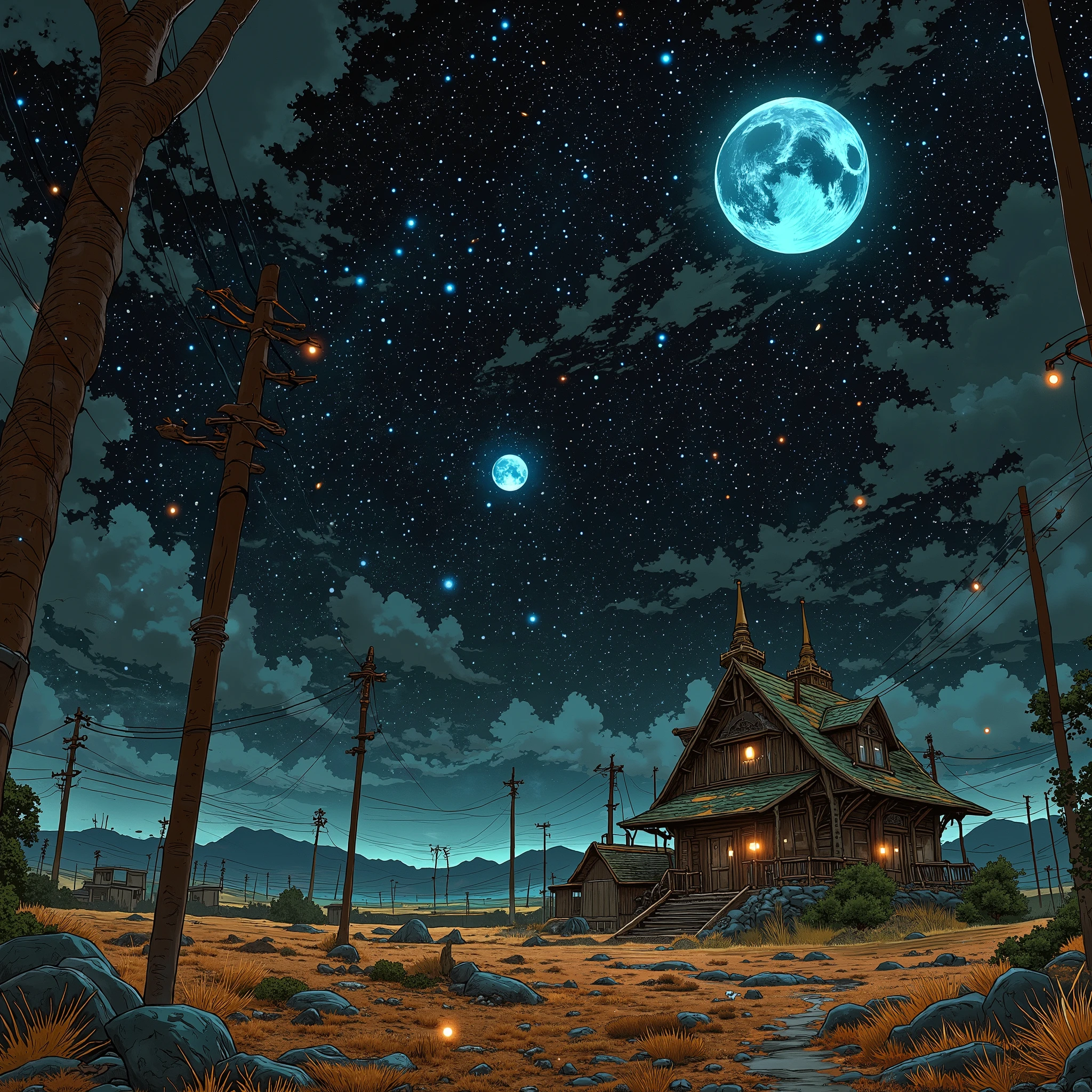 Boundless space, planets full of life, Village, the forest, desert, 4 elements .