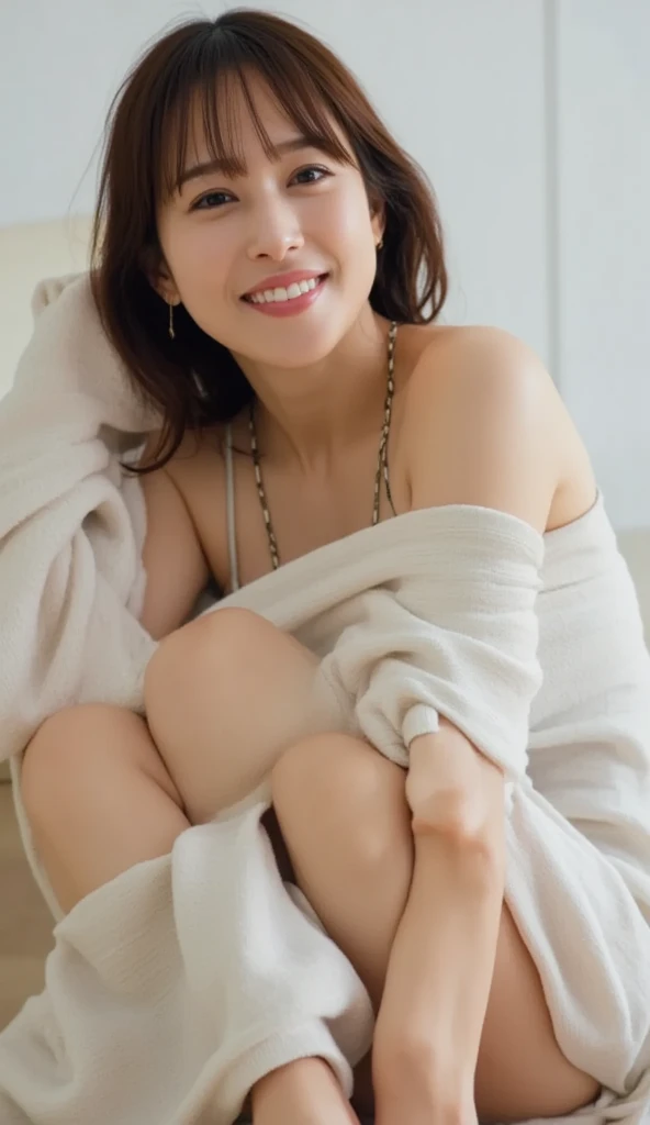 (sexy panties:1.3),(realistic silk panties:1.3),(white panties:1.2),(Looking directly at Viewer:1.3),(Big eyes:1.2),(double eyelies:1.3),(long eyelashes:1.2),(Extremely beautiful face, Beautiful lips, Beautiful eyes),(big smile:1.5),(happy smile:1.5),32K,pink checked skirt, Japanese school uniform, brown loafers, loose socks(beautiful teeth:1.1), masterpiece, Raw photo, Best Quality, Photorealistic, Highly detailed CG Unity 32K wallpaper, intricate detailed face, ((Ultra detailed skin)) Super Idol, Clear eyes, thick thighs, drooping eyes