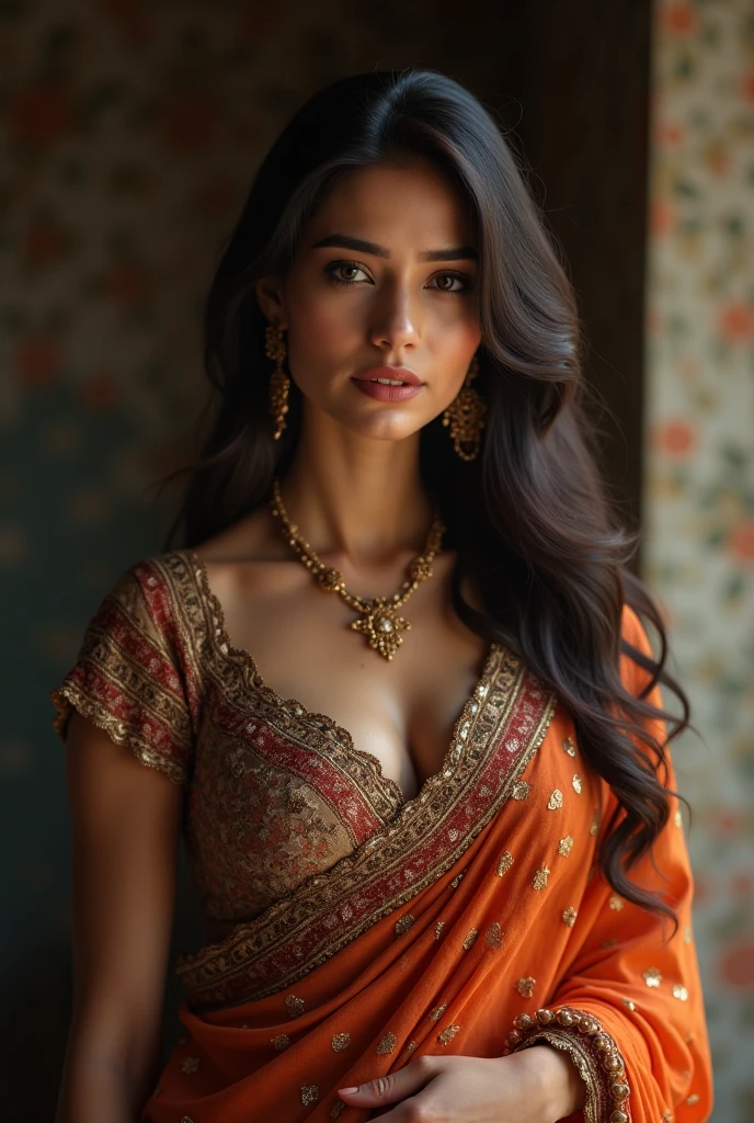 (photorealism:1.2), beautiful woman, indian salwar suit ,tight leggings ,hot legs