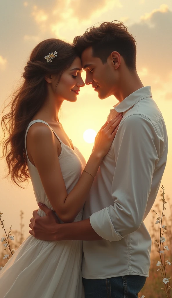Create an enthralling collection of couples' portraits in renowned locations worldwide, utilizing artificial intelligence to encapsulate the distinctive bond between each pair, enhancing the connection in iconic settings. Delve into an array of feelings, from gentle affection to ecstatic elation, to narrate the love stories of each couple through visually captivating imagery. Let the iconic landscapes serve as a breathtaking backdrop, accentuating the enchantment and diversity of human relationships in some of the most iconic destinations on Earth.
1. captivating, passionate couple, Paris, Eiffel Tower, sunset, romantic, deep connection, intelligent algorithm, artificial intelligence photography, emotion-