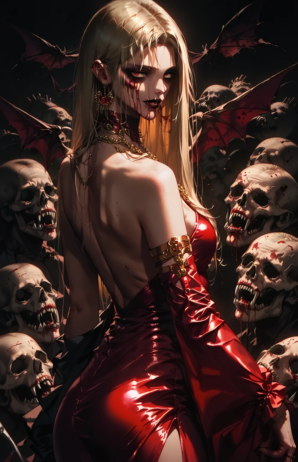 Official Art, 8k wallpaper unit, ultra detailed, beautiful and aesthetic, high quality, beautiful, Masterpiece, Best Quality, (platinum white hair, tangled, mandala, tangle, entangle: 0.6), low contrast, una linda chica que sirve pastel a los DEMONS, lilac, bright pastel colors, kawaii, (horror), creepy, rabbit skull, goat skull, in hell, creepy, DEMONS, claws, better lighting, beautiful face,