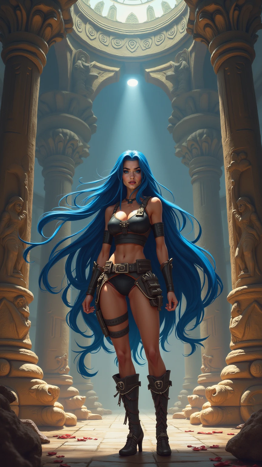 (masterpiece, best quality), intricate details,
1girl, <lora:BIAO_Raven:0.8> solo,straight hair , black_hair, red_hair, blue_eyes,navel, (multicolor hair:1.3)
<lora:Concept - Geomancer:0.6> geomancer, rock,