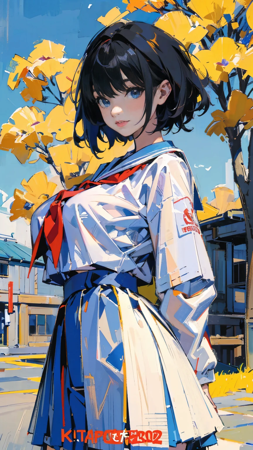 combats,eletric,Kizi,high school senior,a sailor suit,short detailed hair,quadratic element