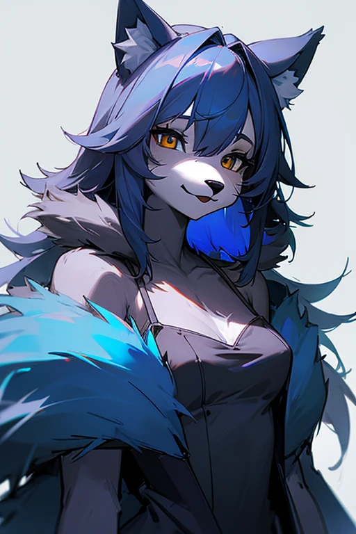 1girl, animal_ear_fluff, animal_ears, blue_hair, bound, chain, commentary_request, fenrir_(shingeki_no_bahamut), ganesagi, granblue_fantasy, highres, long_hair, red_eyes, solo, tied_up_(nonsexual), wolf_ears