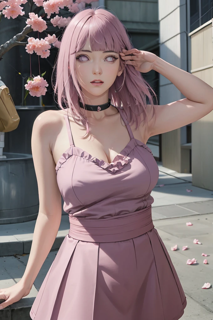 (Masterpiece, BestQuality:1.3), (ultra detailed:1.2), (hyperrealistic:1.3), (RAW photo:1.2), High detail RAW color photo, professional photograph, (Photorealistic:1.4), (realistic:1.4), (Pink Hair:1.5), professional lighting, perfect anatomy, (Big Breasts:1.2), (blush, detailed face), (A happy smile:1.7), sexly, erotic sexly, Random sexy gravure poses, (Beautiful woman wearing a rose pink tight dress、Pearl Earrings、The opera house in the background、Walking glamorously。:1.3)