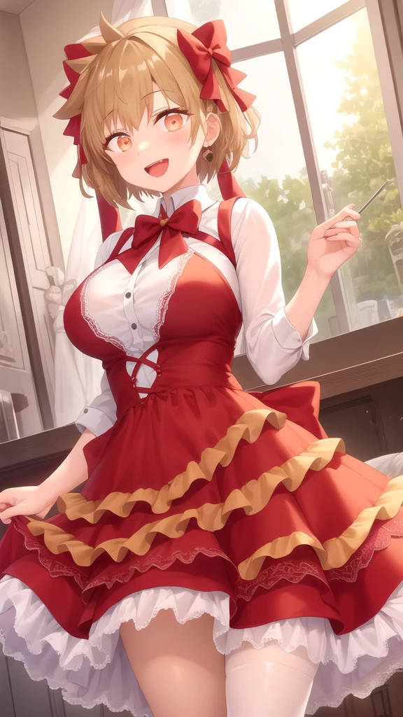 anime, beautiful face, highly detailed face, 2 accurate legs detailed eyes, highly detailed background, perfect lighting, accurate arms, accurate hands, accurate fingers, full body, 1girl, solo, ruby hoshino, oshi no ko, indoors, heels, thighhighs, garter stockings, indoors, absurdres, high res, ultrasharp, 8K, masterpiece, smiling with compassion, open mouth smile, bunny ears hair accessories, black sexy bunny outfit, revealing bunny outfit, hands on hips, ass view, looking over her shoulders